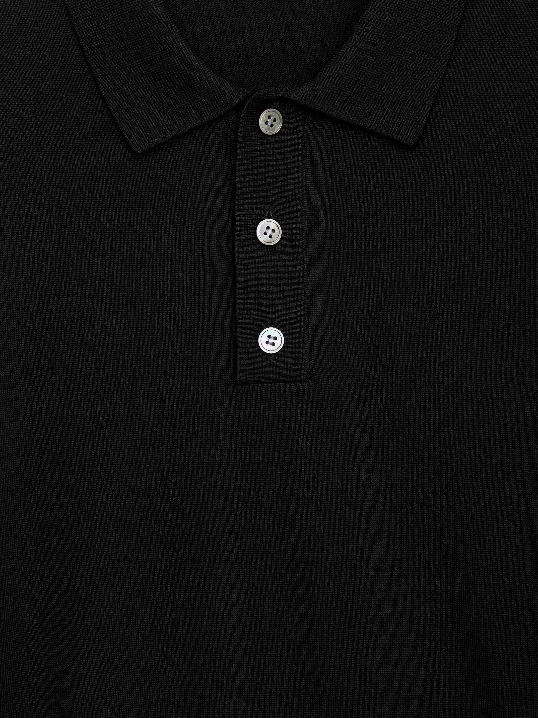 Polo shirt i merinoull - Svart - Regular fit - Men - StillMedia/DescriptiveDetail - 23