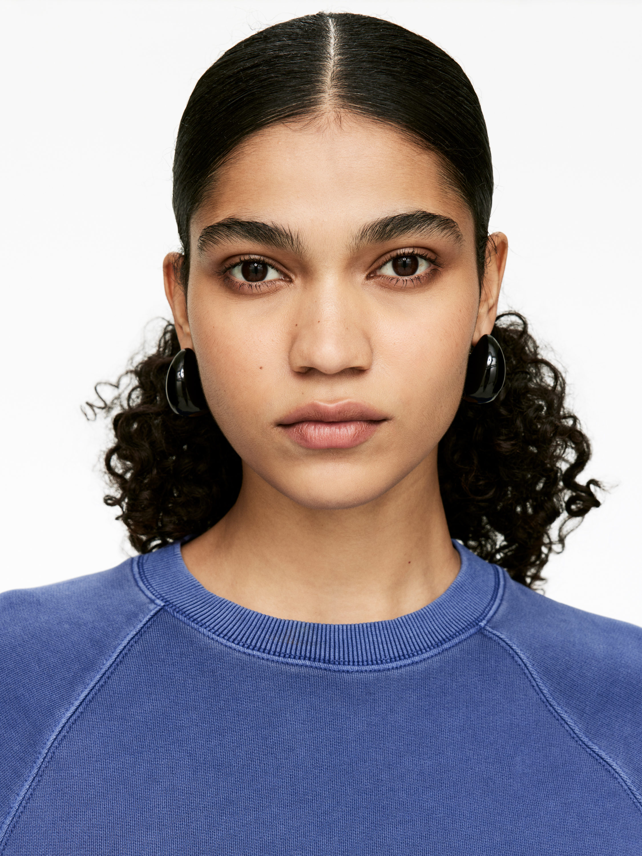 French Terry Sweatshirt - Blue - Regular fit - Women - StillMedia/Lookbook - 5