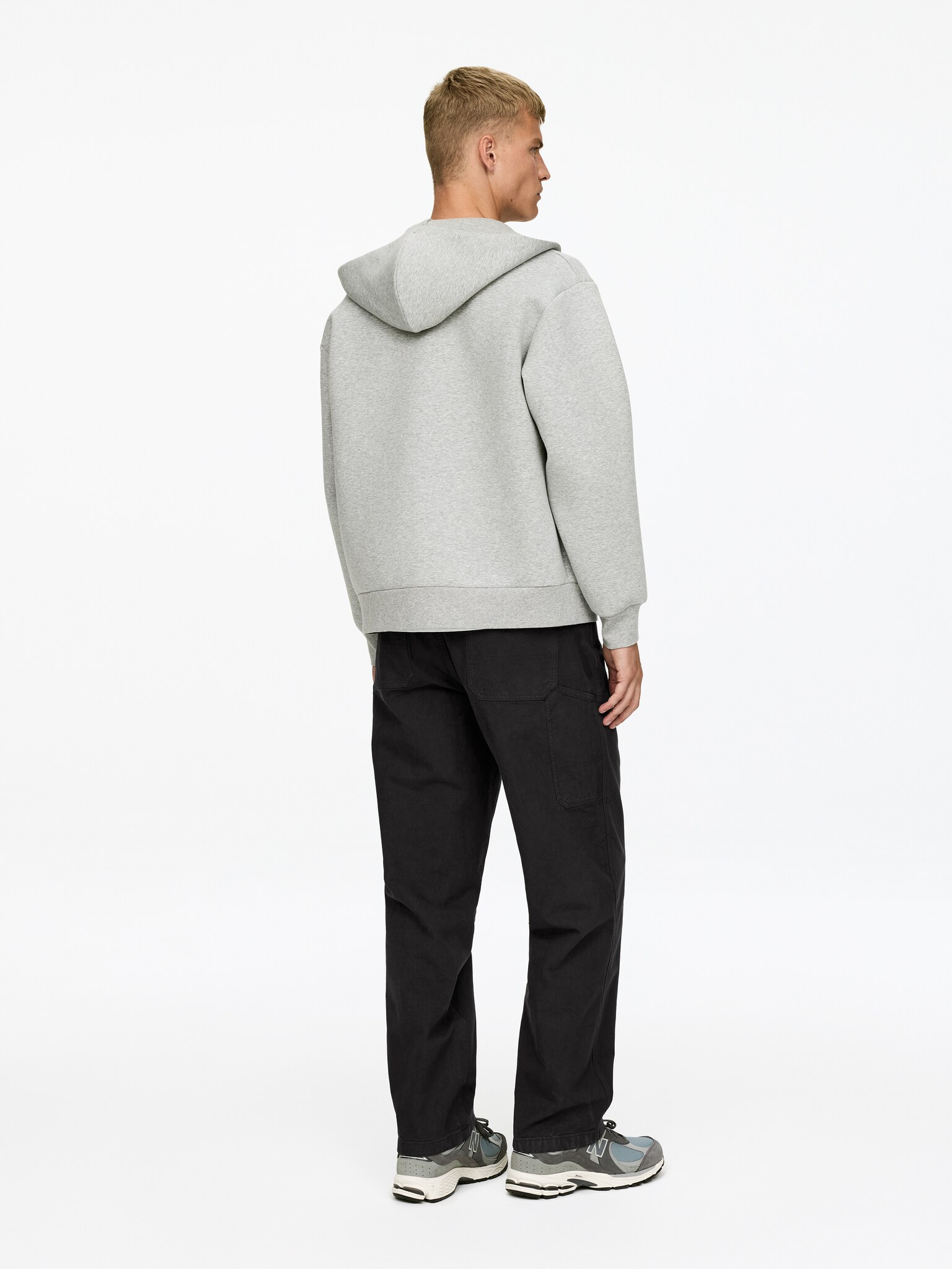 Pantalon de bureau coupe ample - Noir délavé/Marron/Blanc cassé - 7
