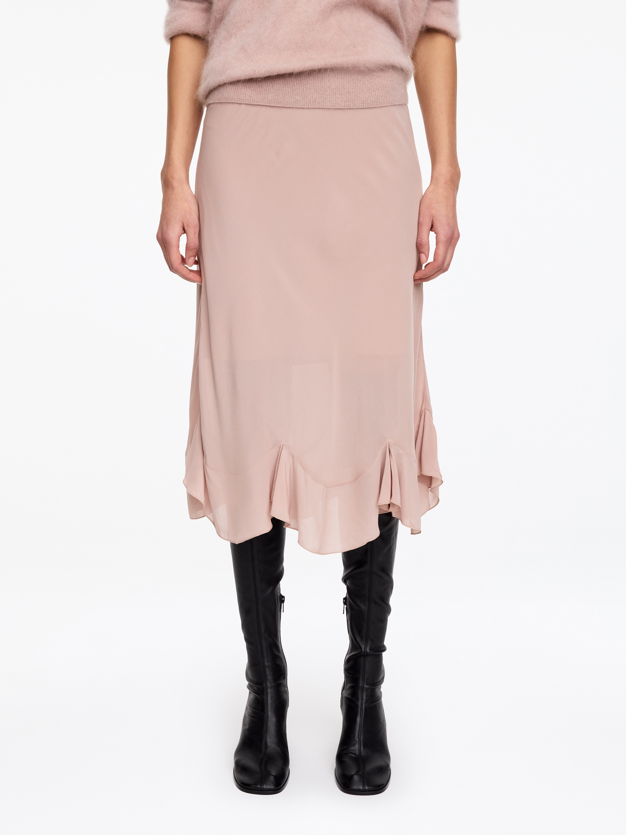 Midirock mit Volantsaum - Altrosa - Regular Fit - women - StillMedia/Lookbook - 4