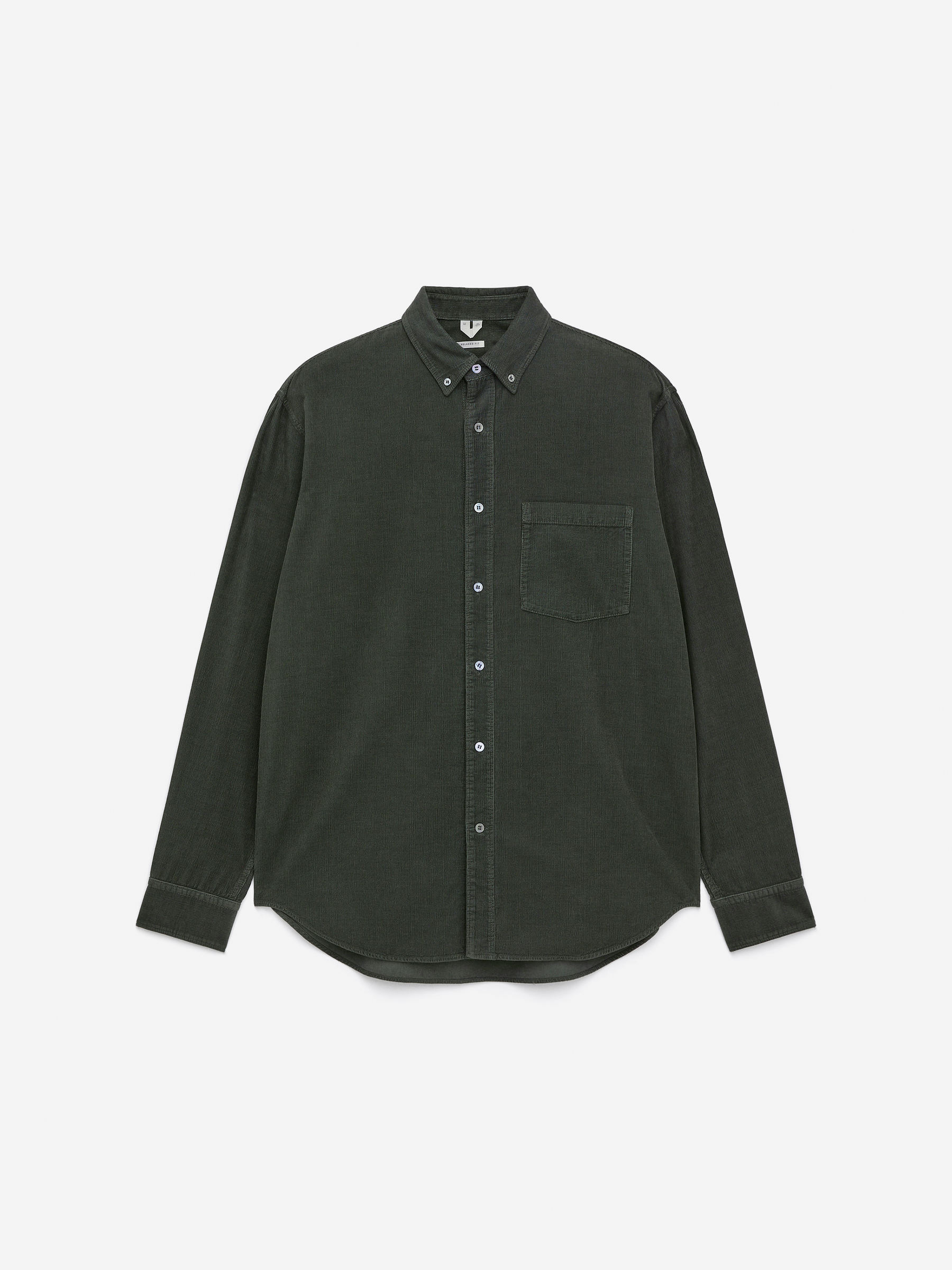 Relaxed Corduroy Shirt-Green-16691