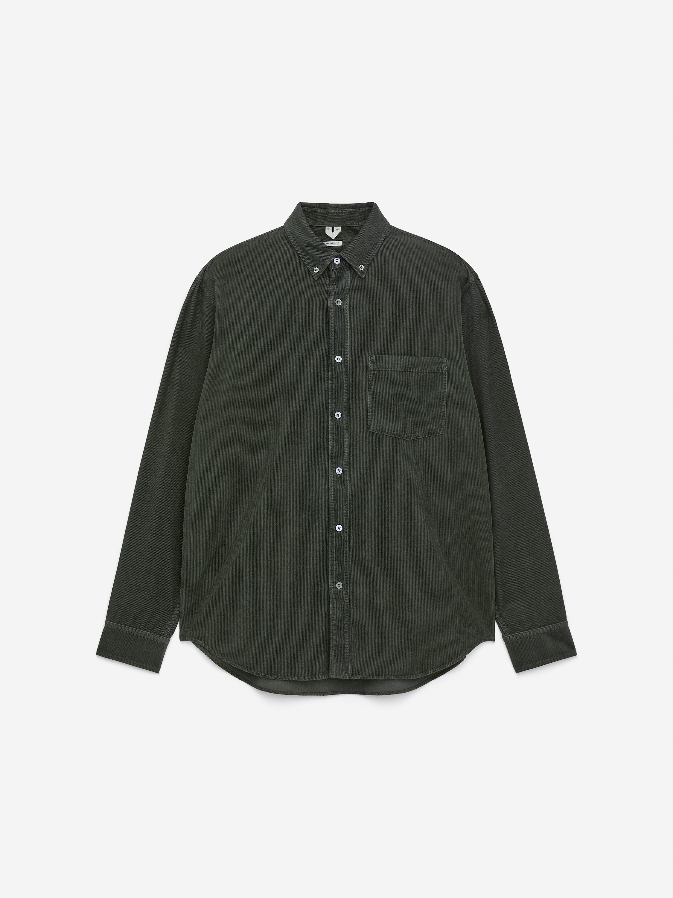 Relaxed Corduroy Shirt - Khaki Green - Relaxed fit - Men - StillMedia/DescriptiveStillLife - 2