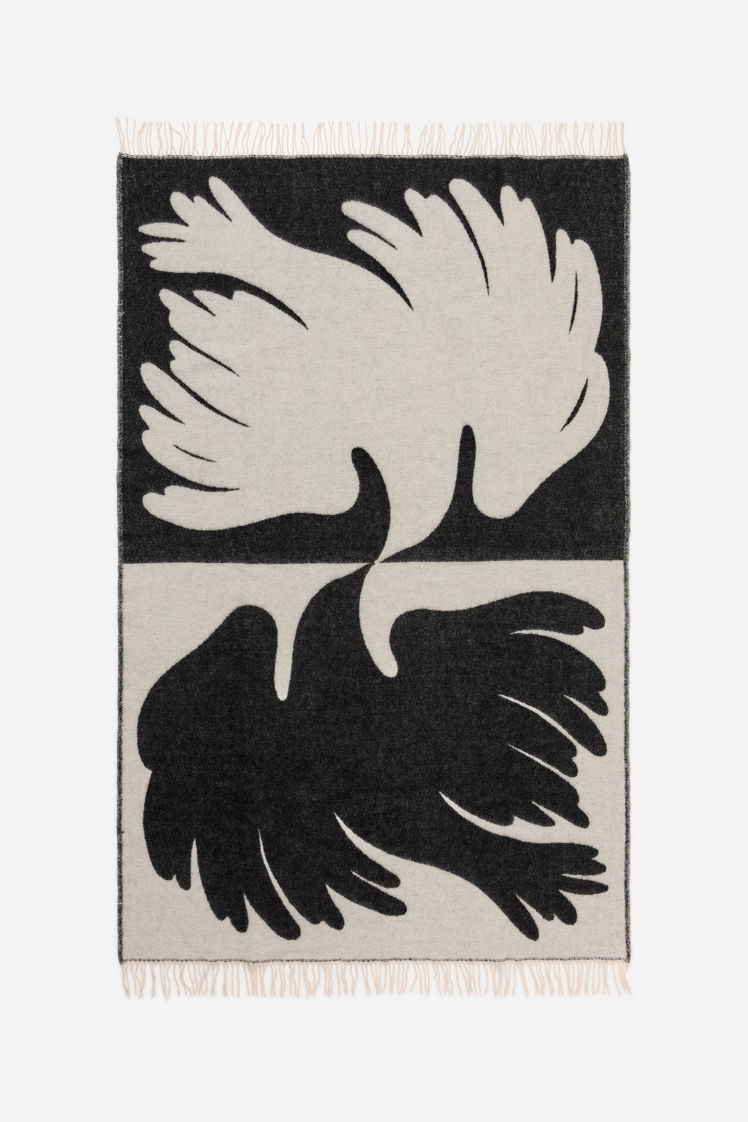 Plaid en laine Klippan - Noir/Blanc/Bleu/Blanc - 1