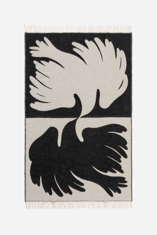 Klippan Wool Blanket - Black/White/Blue/White - 1
