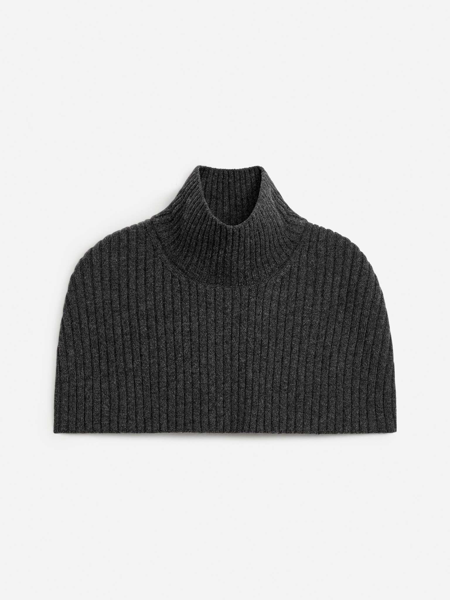 Ribbestrikket ullkrage - Mørkegrå