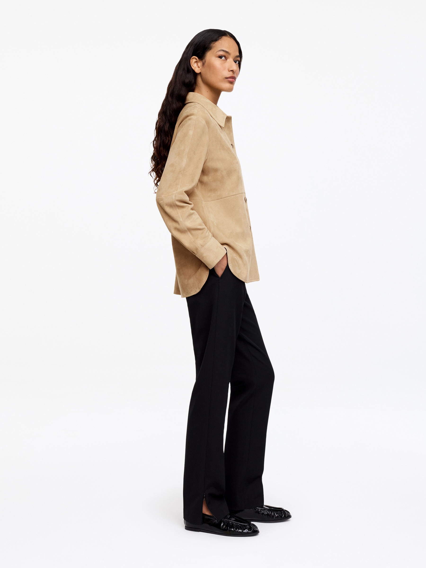 Suede Shirt - Beige - Regular fit - Women - StillMedia/Lookbook - 6