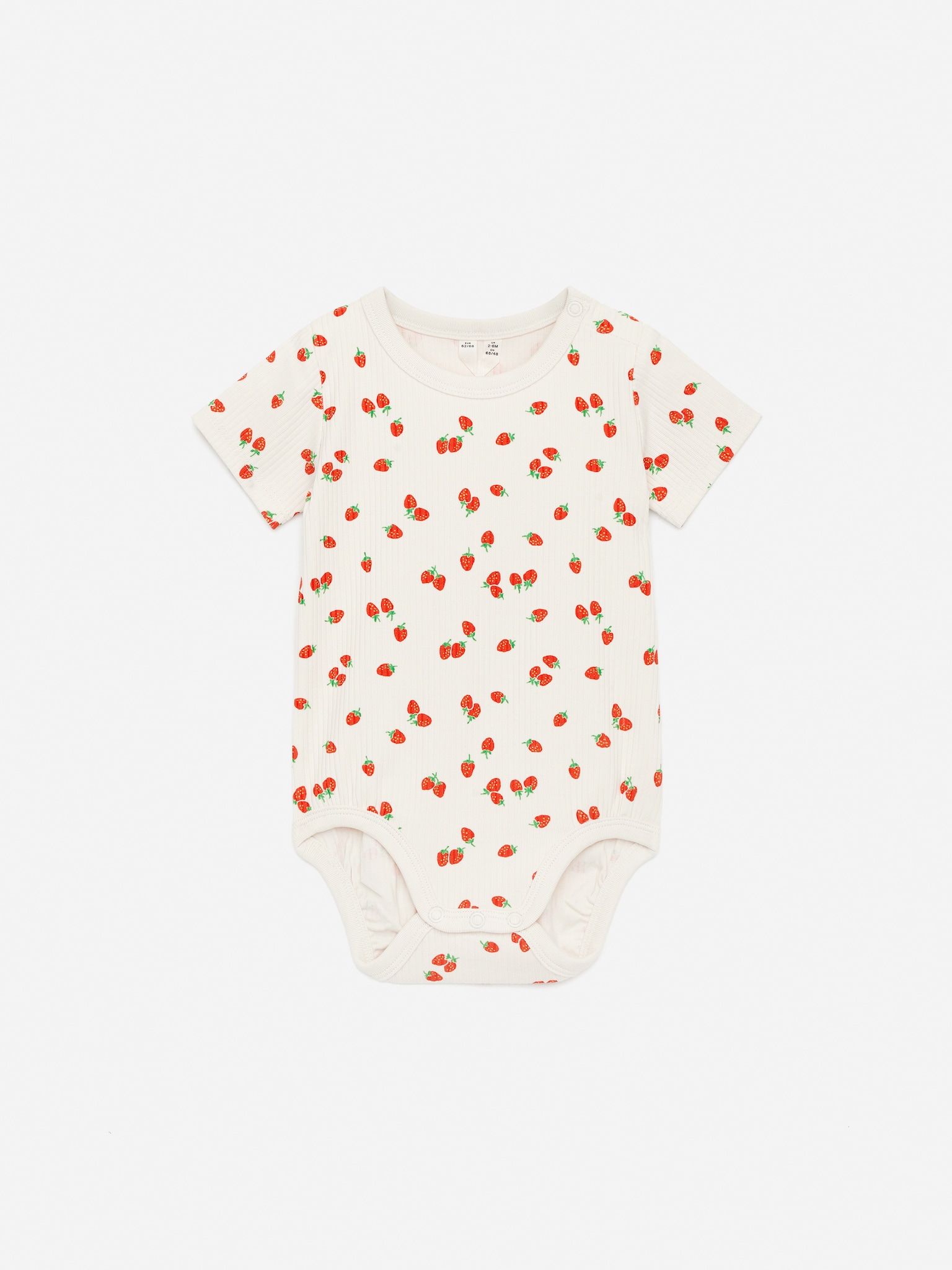 Baumwollbody mit kurzen Ärmel - Weiß/grün/gestreift