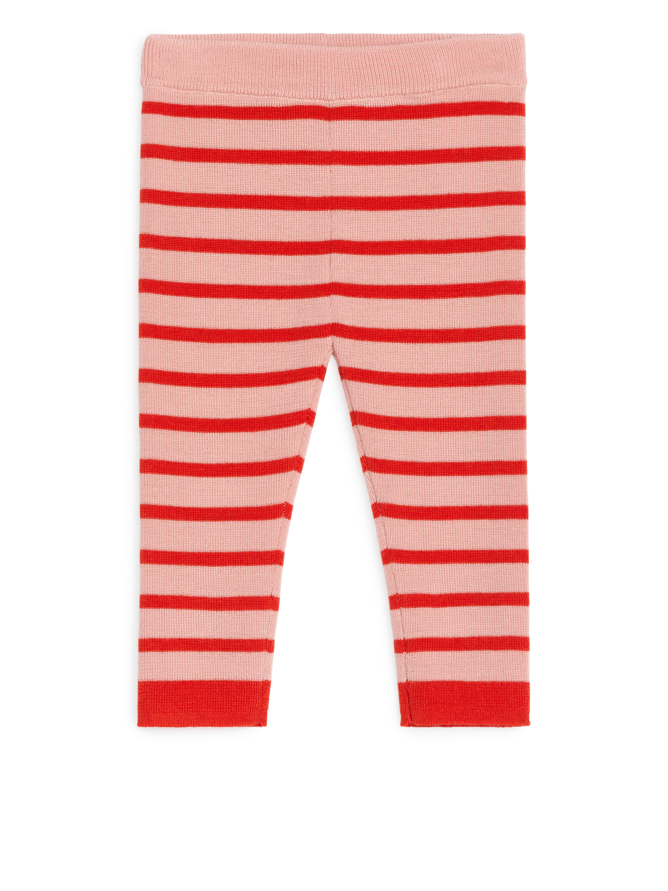 Visa större bild: Stickade leggings i merinoull - Rosa/röd - BARN | H&M SE 1