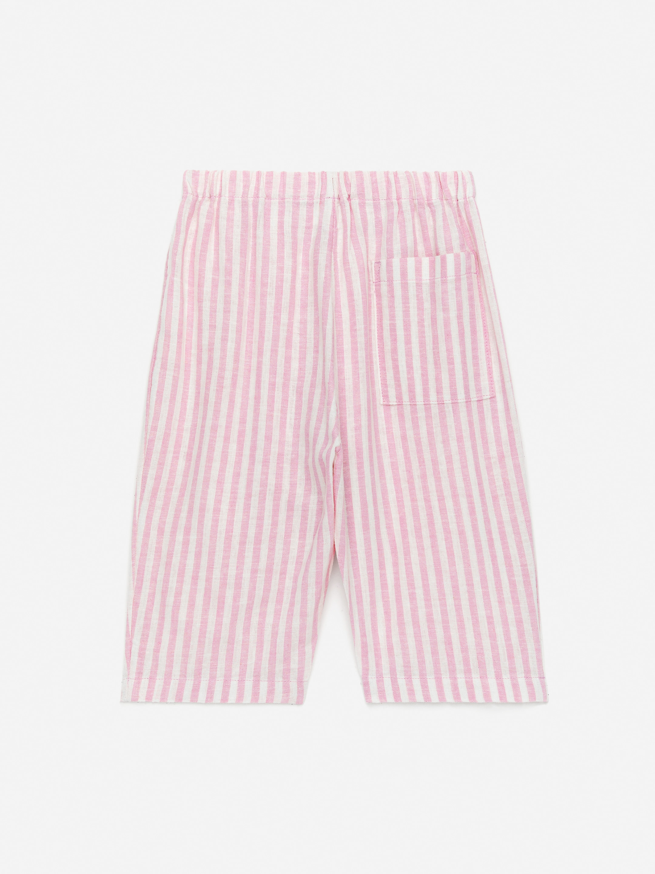 Byxa i linne och bomull - Rosa/vit - Loose fit - Children - StillMedia/DescriptiveStillLife - 1
