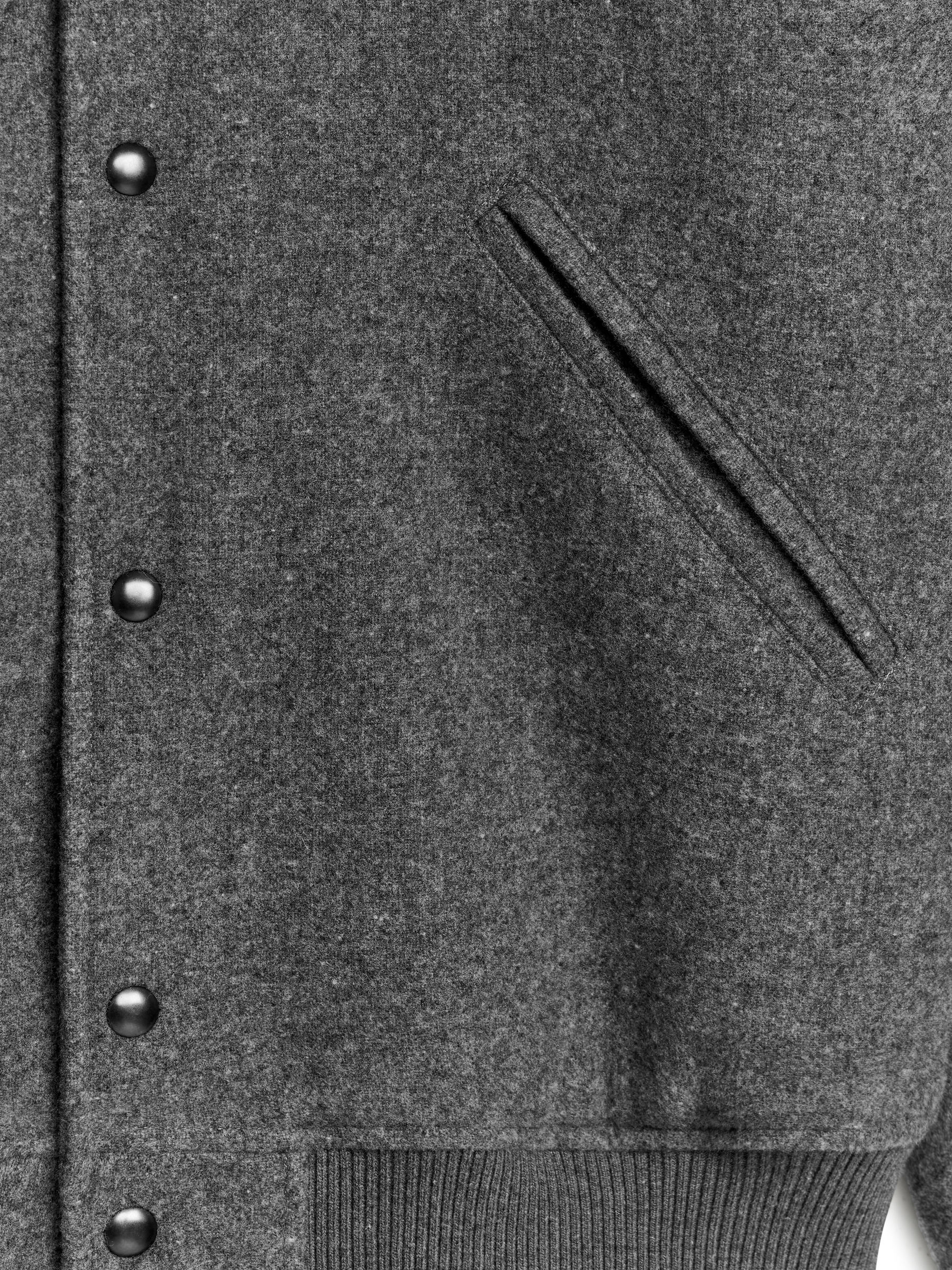 Wool Varsity Jacket - Szary melanż - Fason normalny - Men - StillMedia/DescriptiveDetail - 3