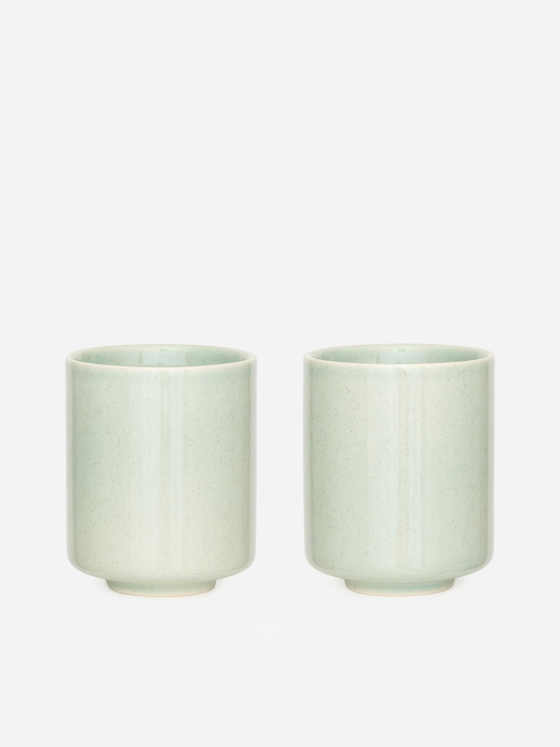 Stoneware Cups Set of 2-#E0E5DA-17780
