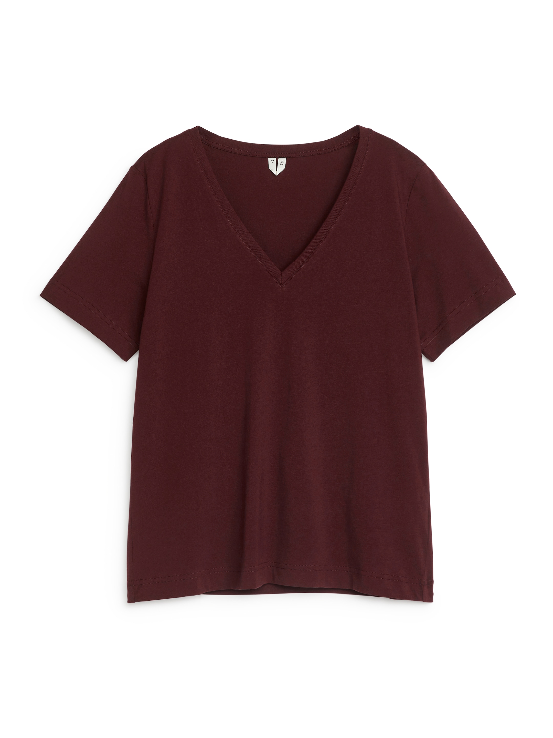 V-Neck T-Shirt - Burgundy - Regular fit - Women - StillMedia/DescriptiveStillLife - 1