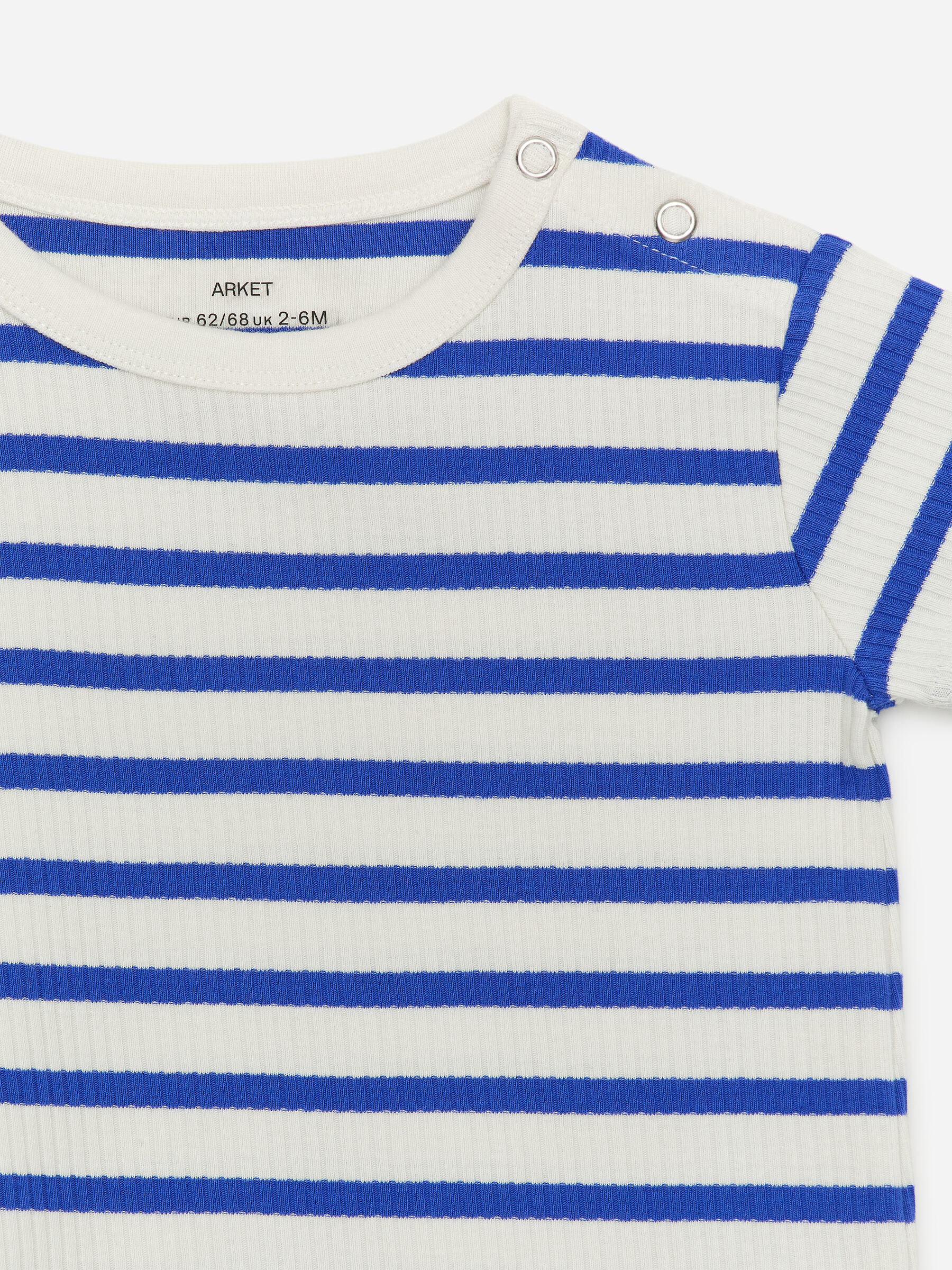 Short Ribbed Jersey Romper - Blue/White - Regular fit - Children - StillMedia/DescriptiveDetail - 2