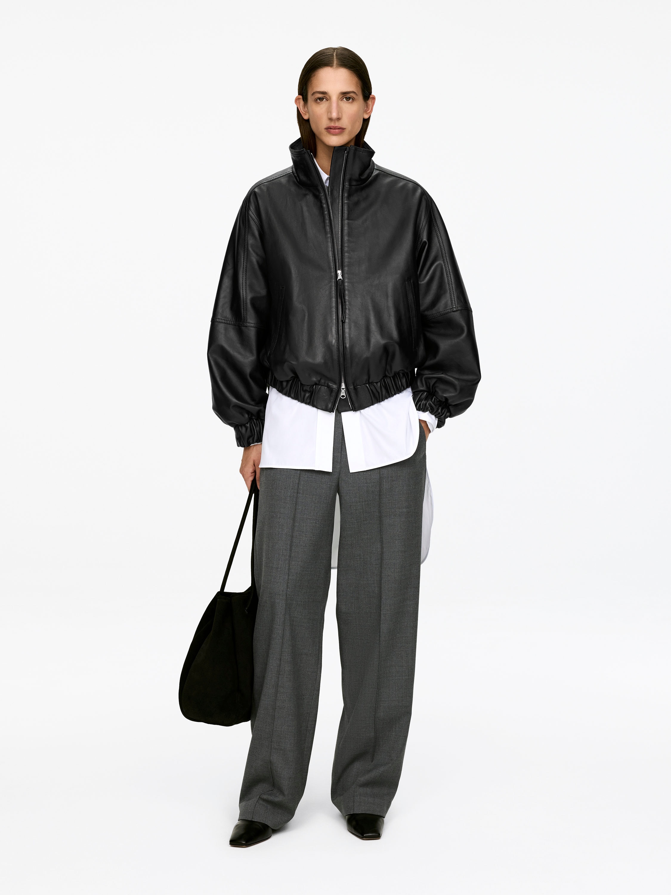 Leather Jacket - Black - Oversized - Women - StillMedia/Lookbook - 7