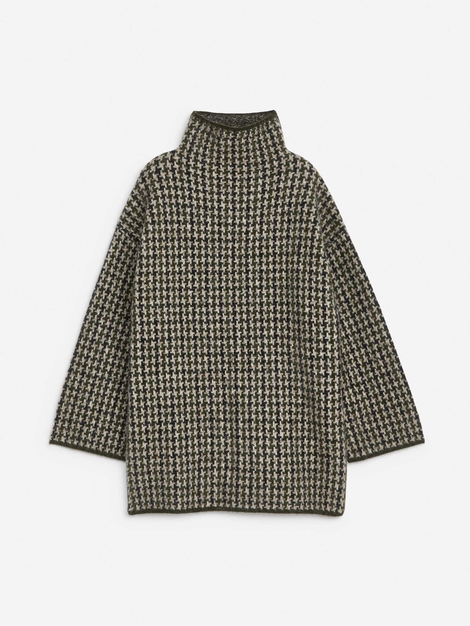 Pull en maille jacquard - Beige/Pied-de-poule - 2