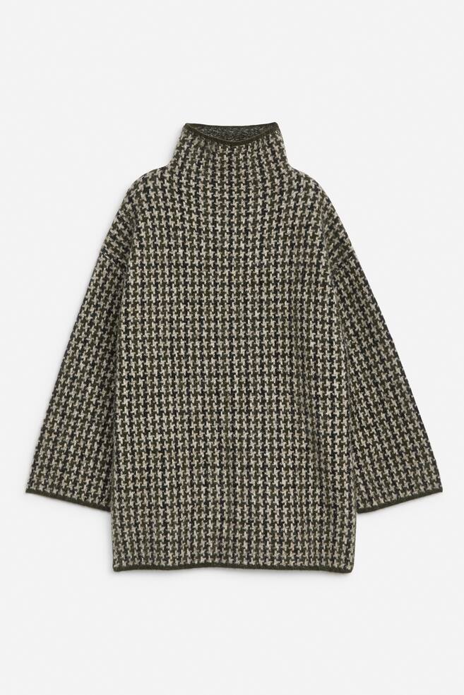 Jacquard-Knit Jumper - Beige/Houndstooth - 1