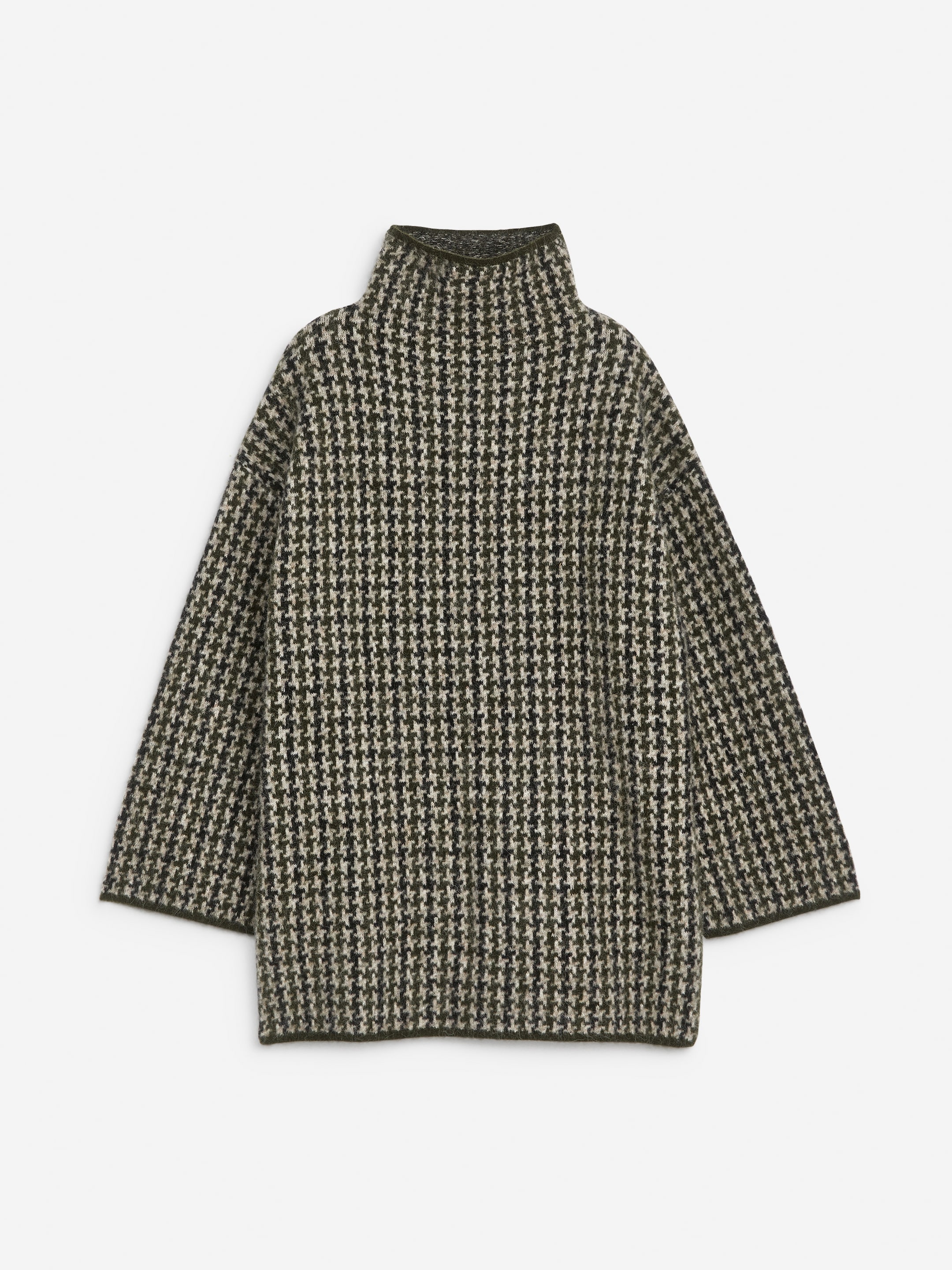 Visa större bild: Jacquardstickad tröja - Beige/hundtandsmönster - DAM | H&M SE 5