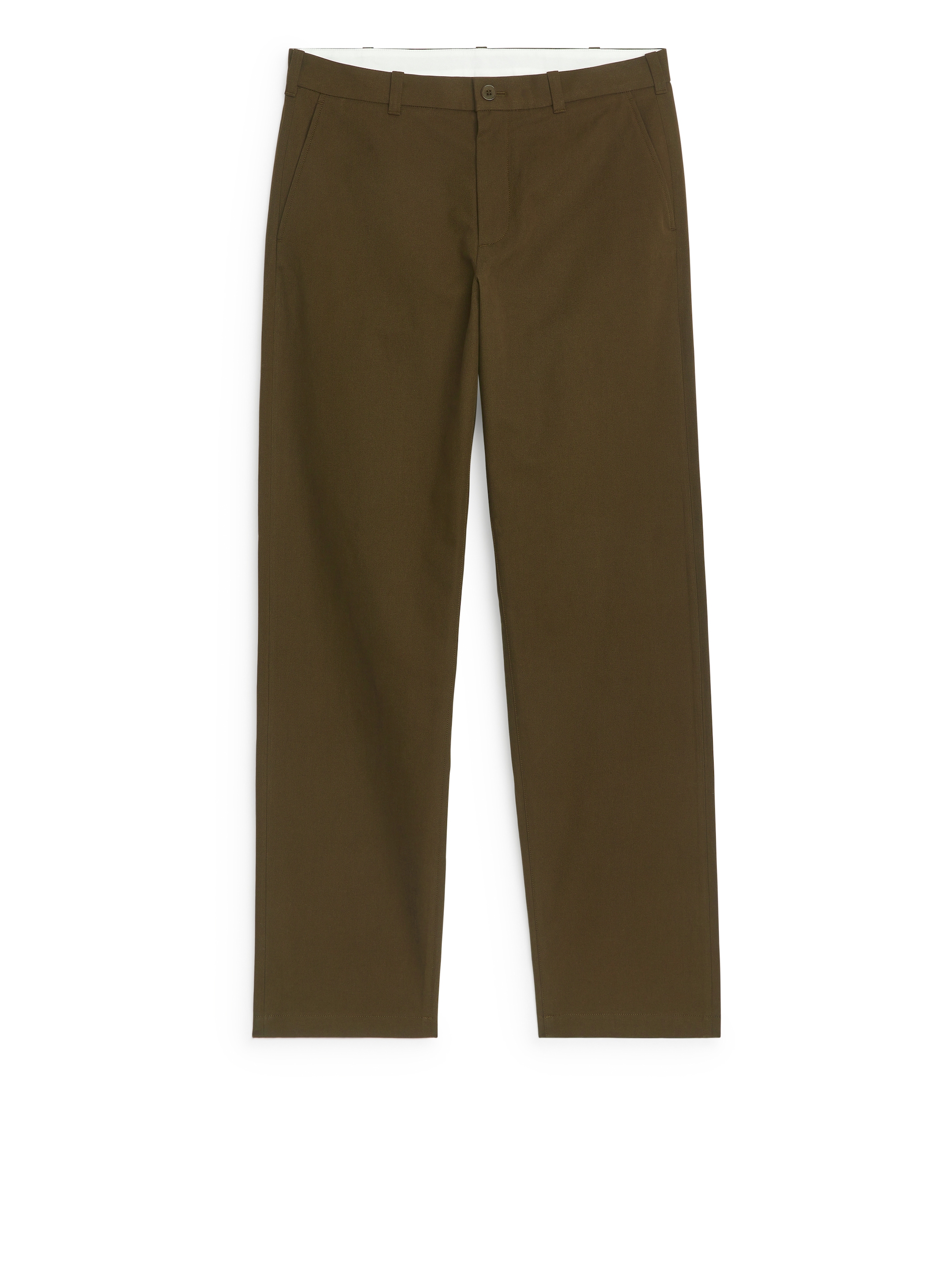 Rak byxa i bomullsblandning - Khakigrön - Loose fit - Men - StillMedia/DescriptiveStillLife - 2