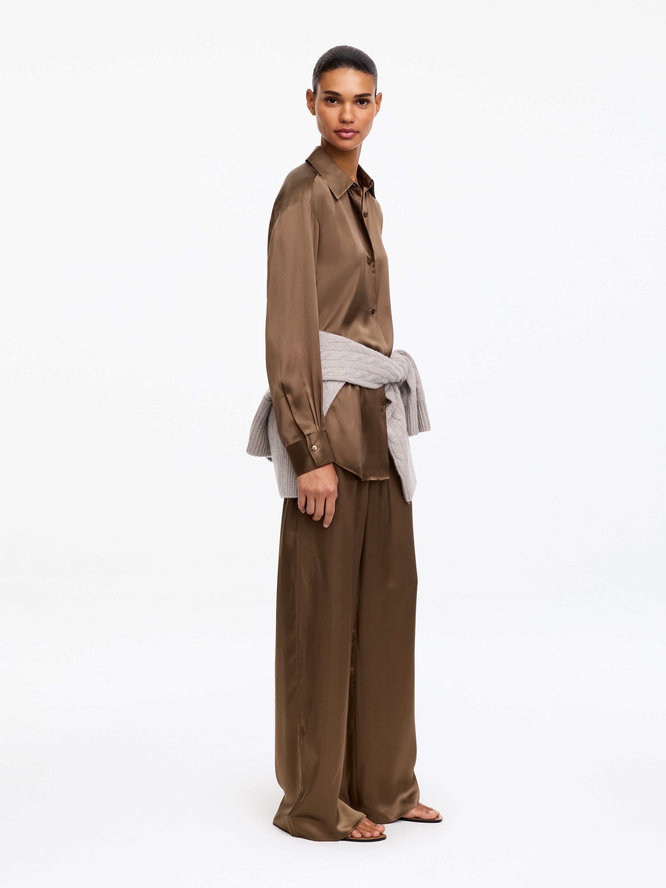 Camicia in raso di seta - Talpa - Regular fit - Women - StillMedia/Lookbook - 2