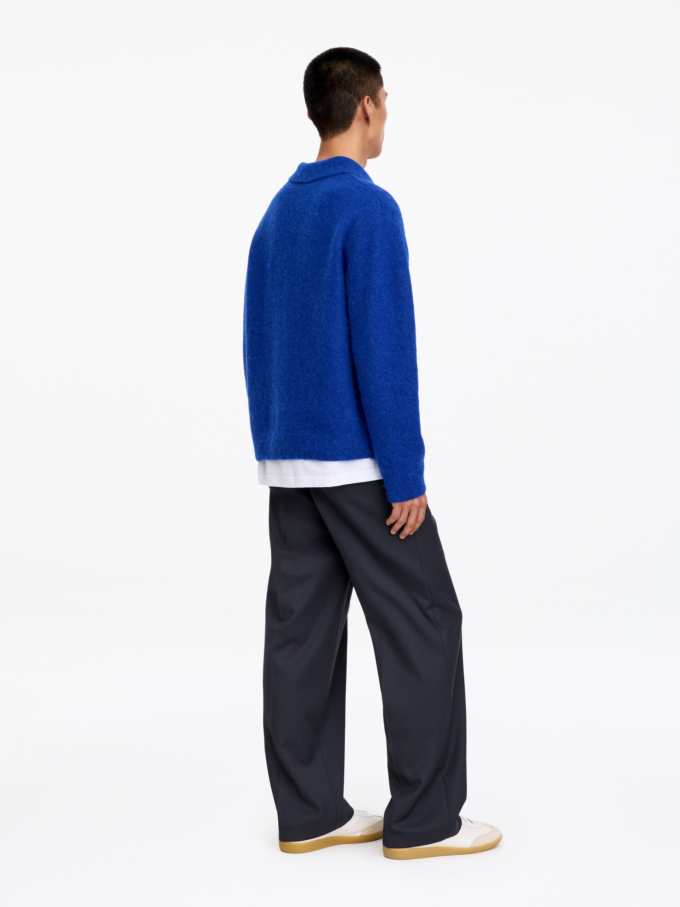 Polo en mezcla de lana y alpaca - Azul - Corte holgado - men - StillMedia/Lookbook - 3