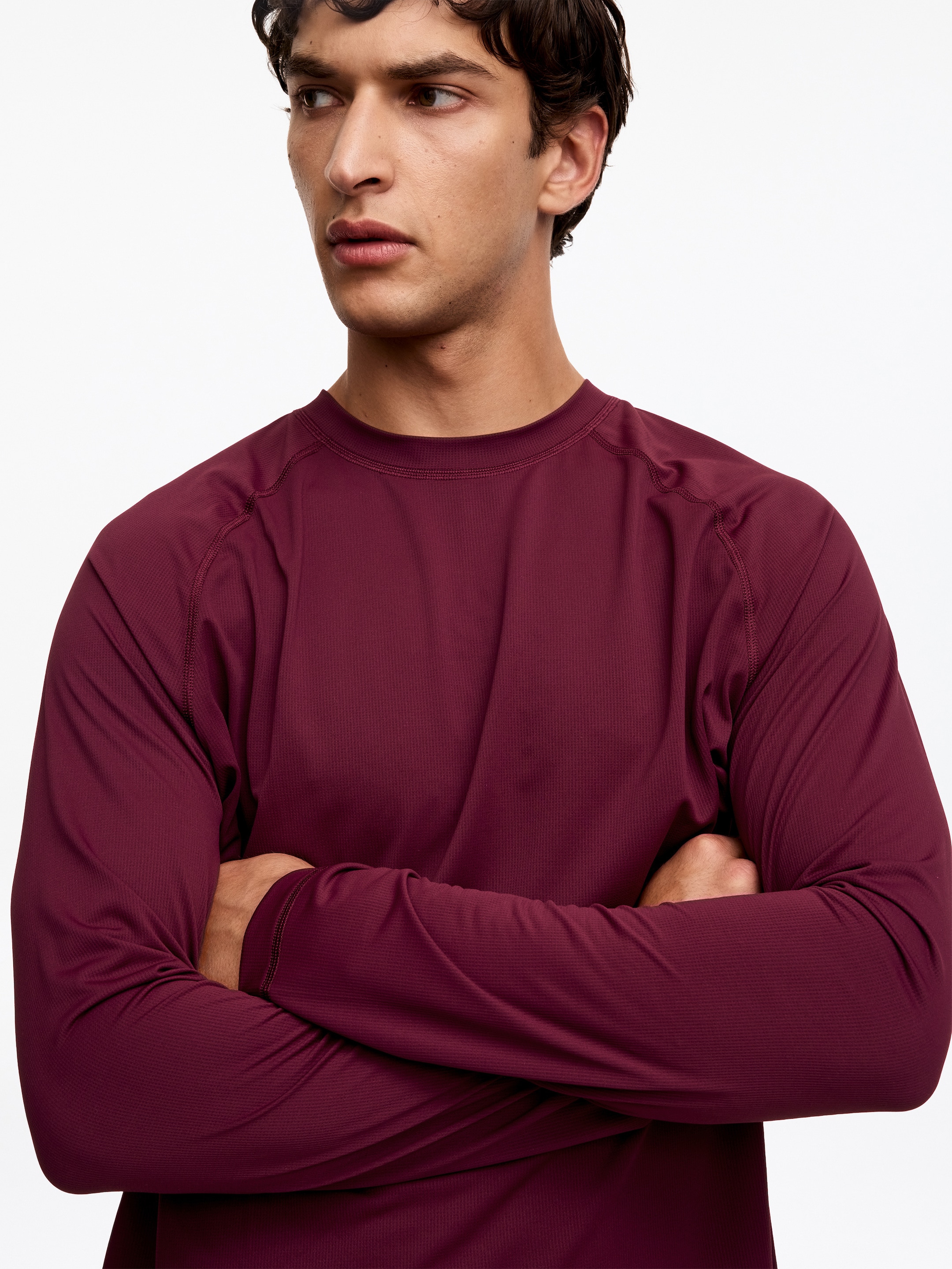 ARKET ACTIVE Langarmoberteil - Dunkelrot - Regular Fit - men - StillMedia/Lookbook - 5
