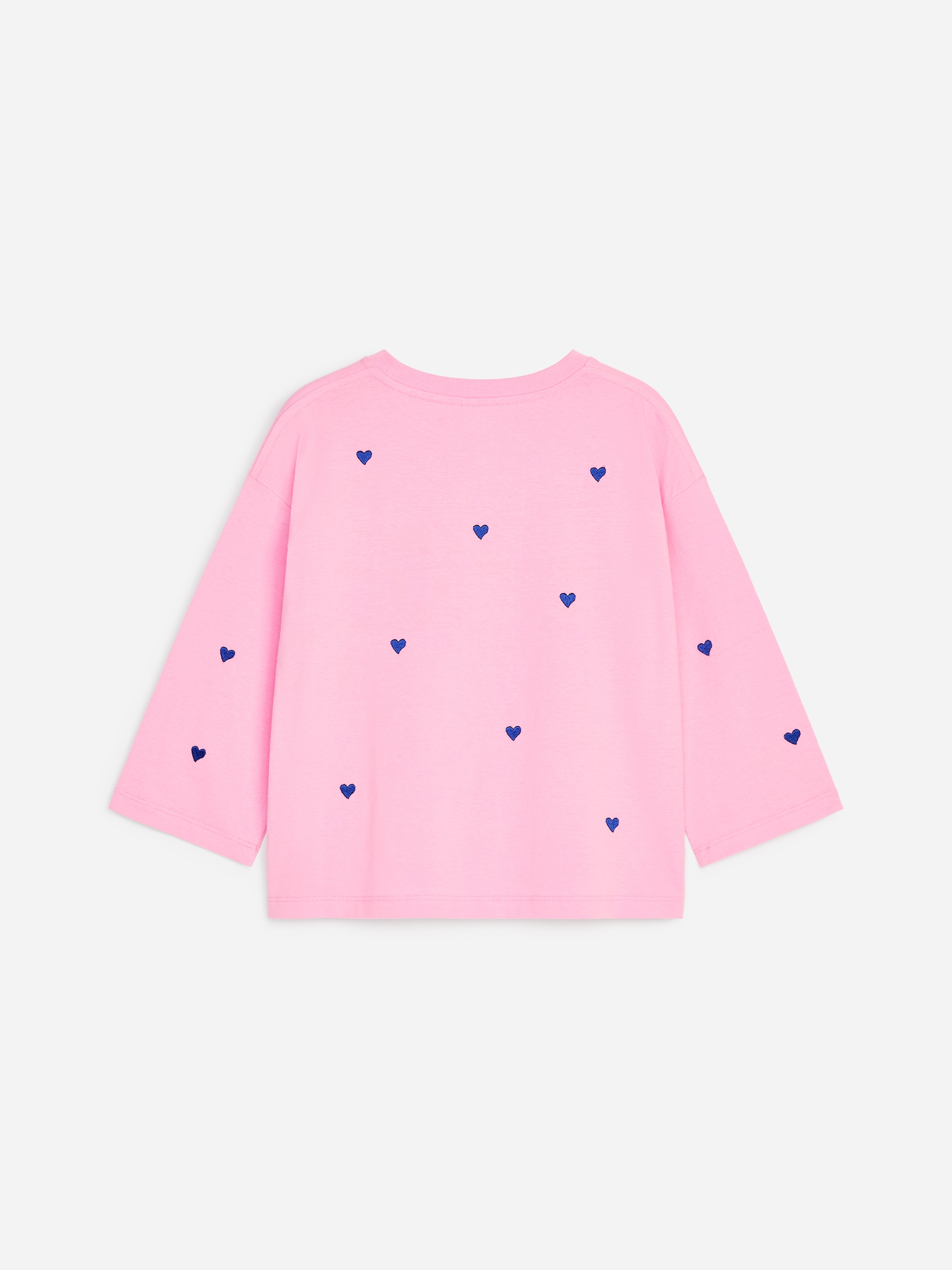 Lockeres T-Shirt - Rosa/Herzen in Blau - Relaxed Fit - Kinder - StillMedia/DescriptiveStillLife - 2