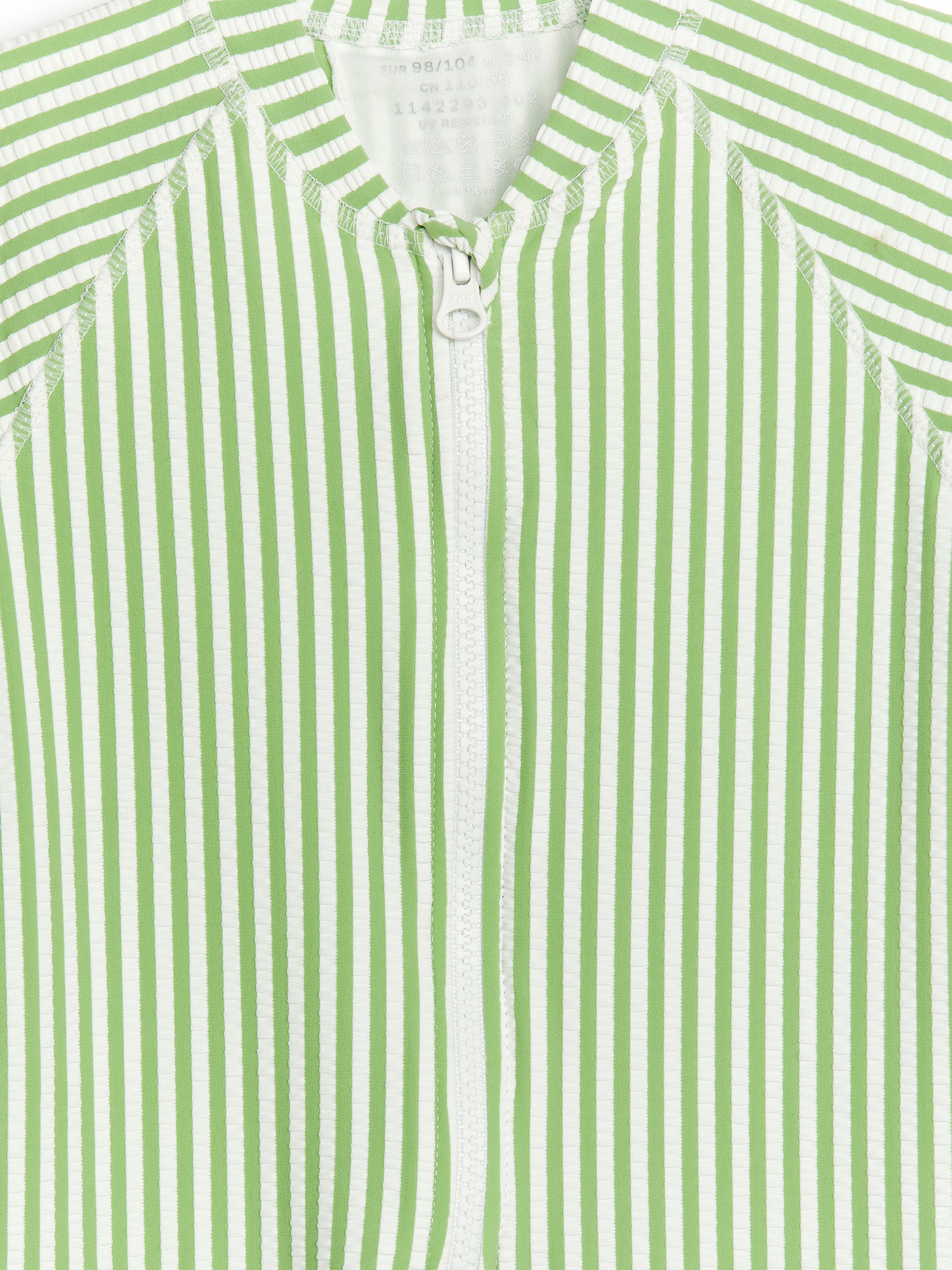 Long Seersucker UV Swim Overall - Green/White - Regular fit - Children - StillMedia/DescriptiveDetail - 2