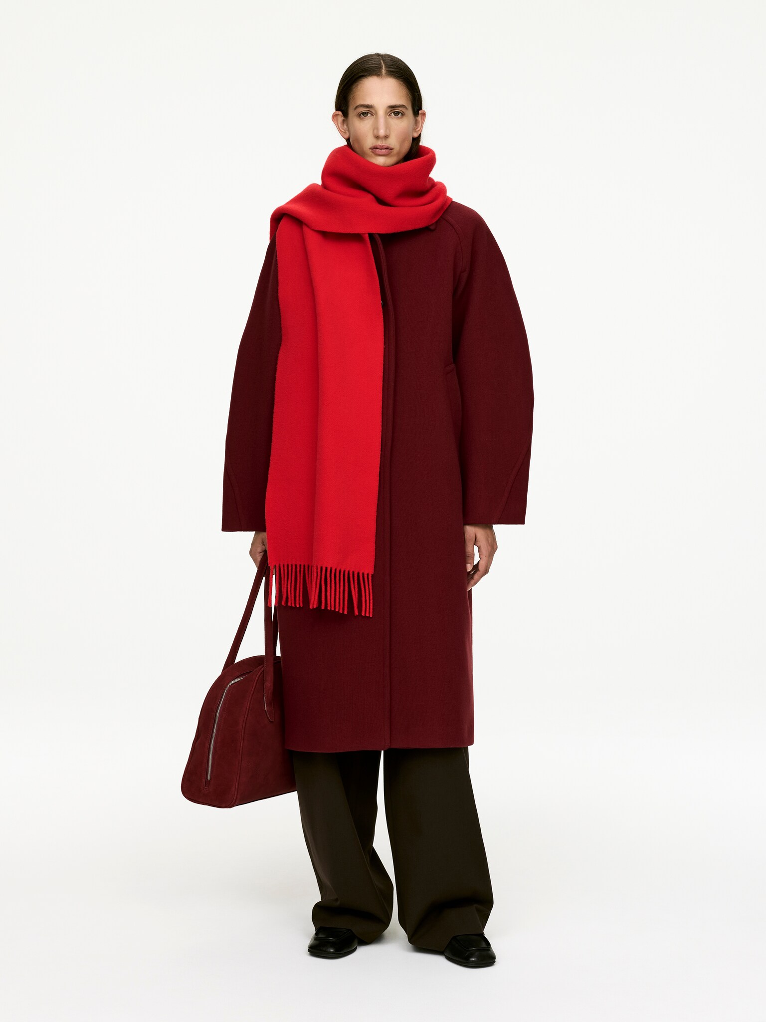 Écharpe en laine - Rouge/Marron - 3