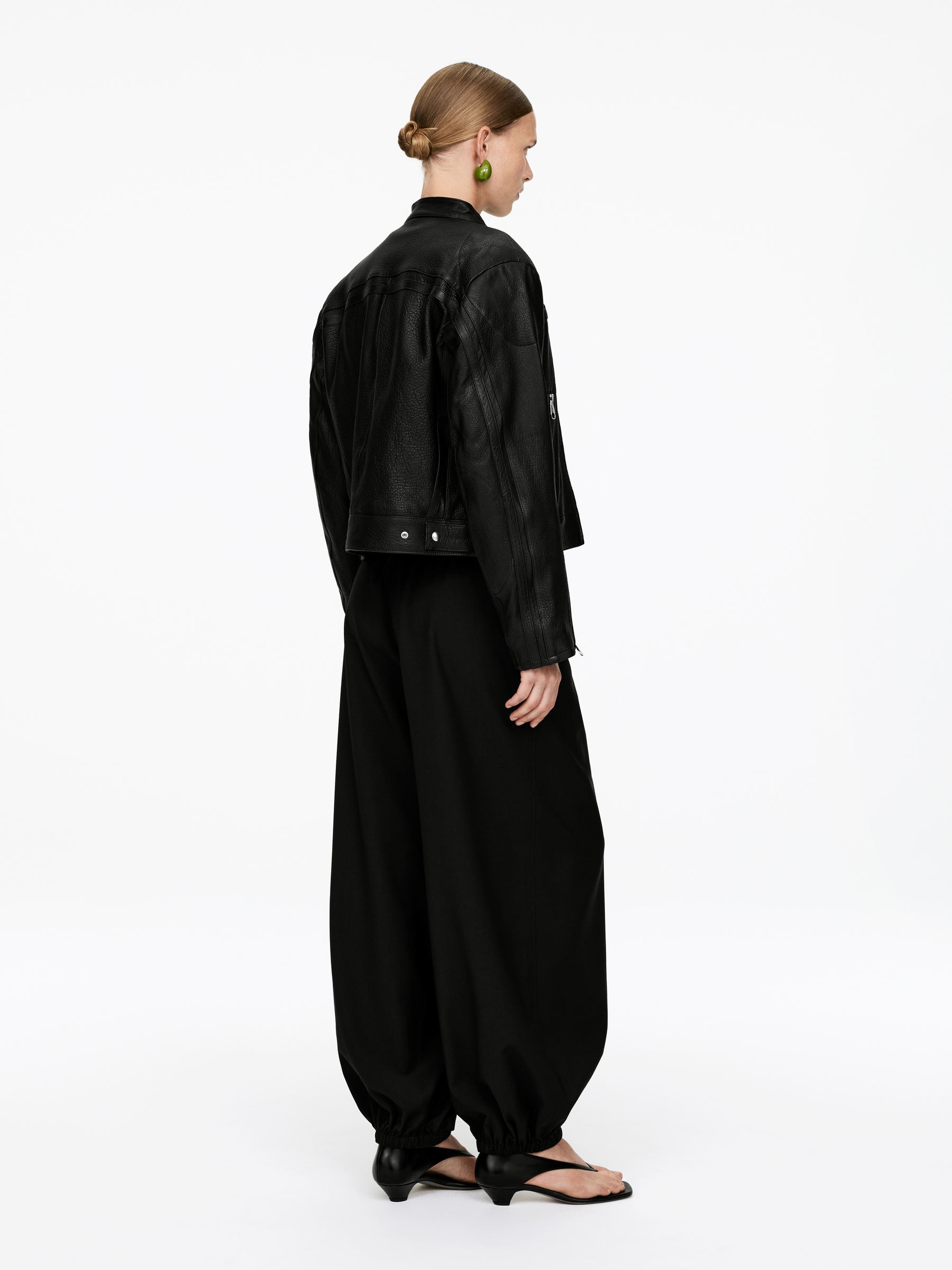 Veste de course en cuir - Noir - Regular fit - Femme - StillMedia/Lookbook - 15