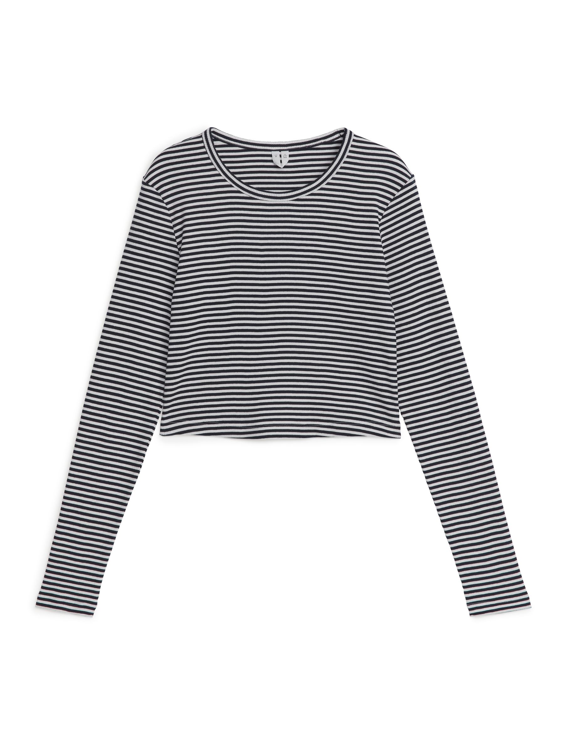 Eng anliegendes, geripptes Oberteil - Blau/Weiß - Slim Fit - Damen - StillMedia/DescriptiveStillLife - 1