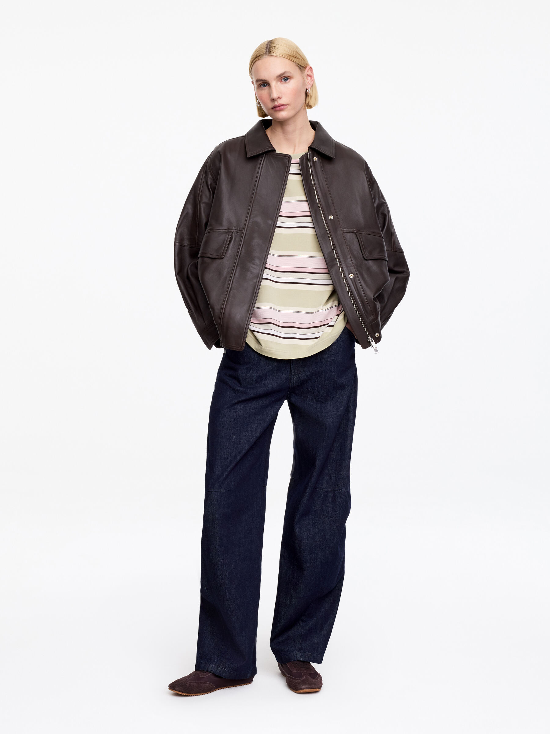 T-shirt oversize - Khaki/różowy - Obszerny - Women - StillMedia/Lookbook - 2