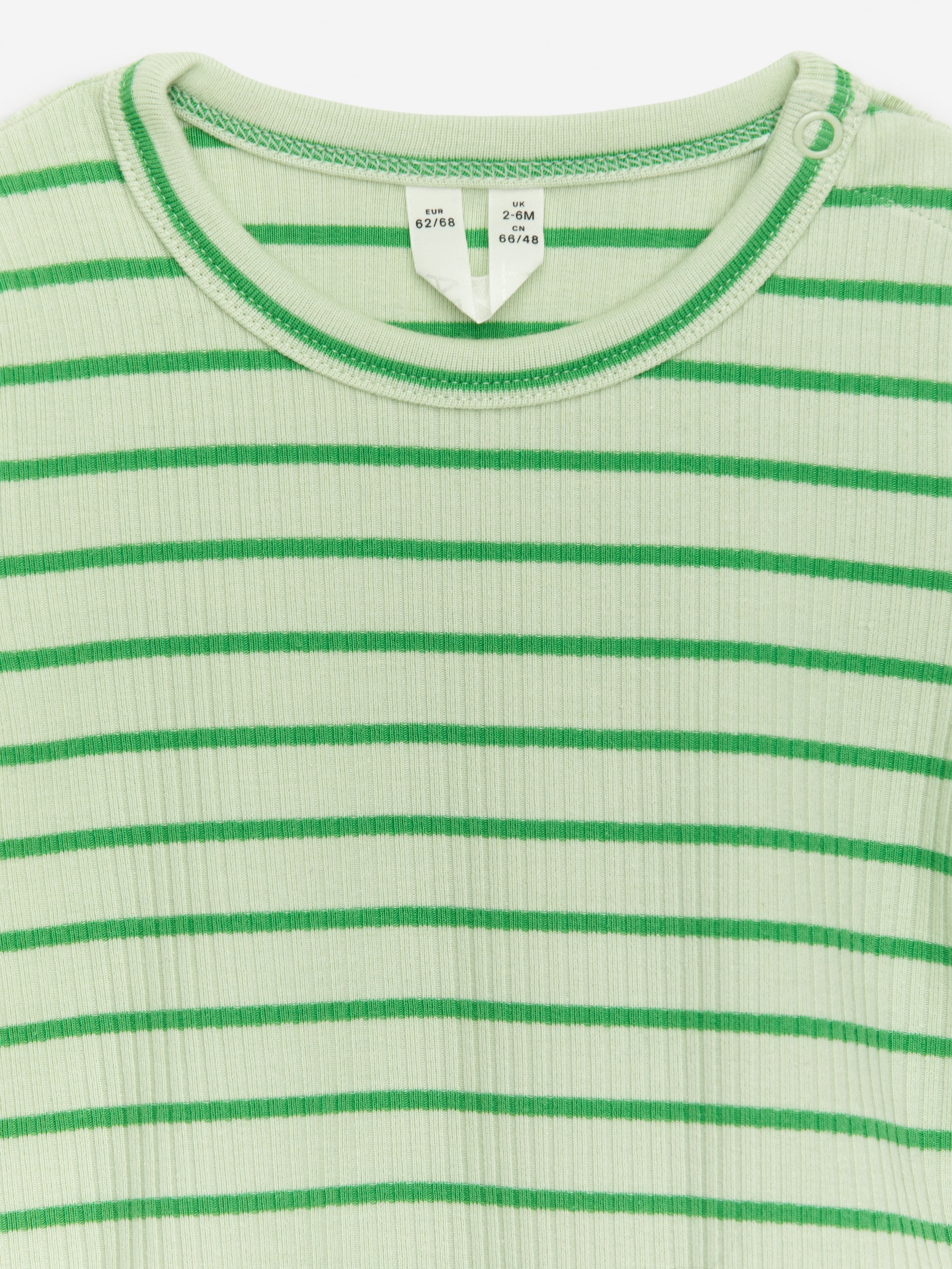 Kortärmad body i bomull - Grön/randig - Slim fit - Children - StillMedia/DescriptiveDetail - 1