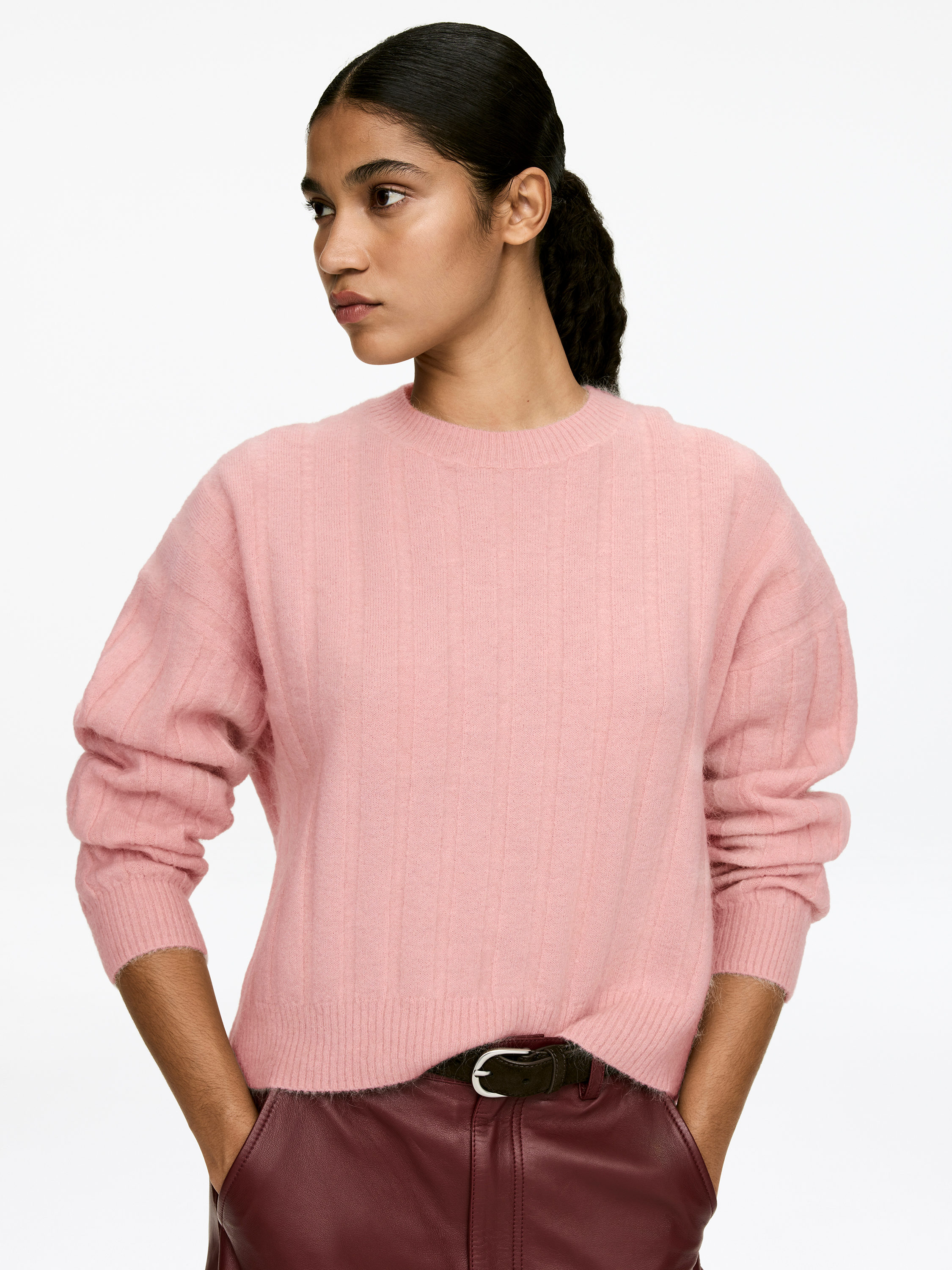 Mohair Wool-Blend Jumper - Dusty Pink - Relaxed fit - Women - StillMedia/Lookbook - 8