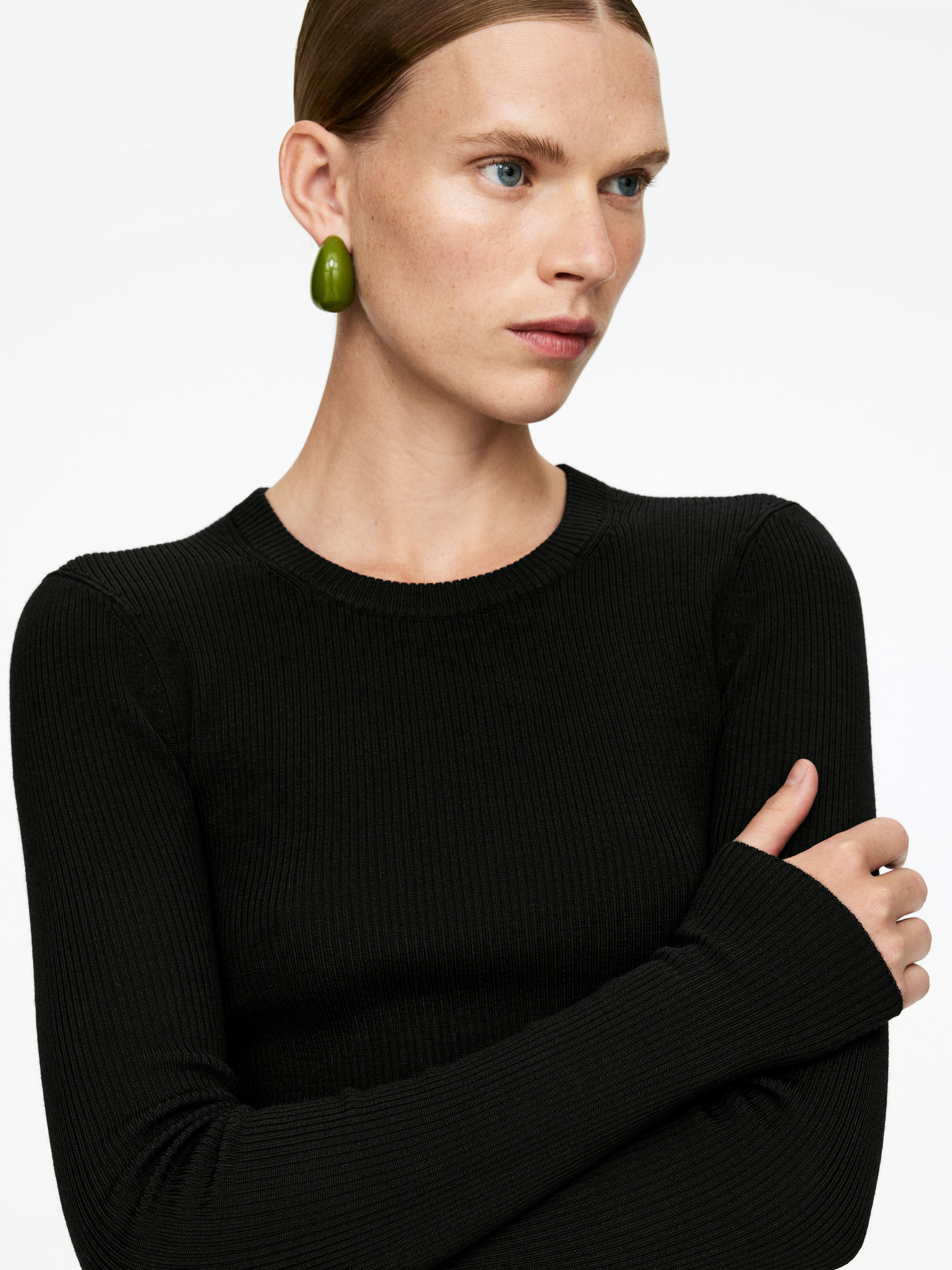 Rib-Knit Merino Top - Black - Slim fit - Women - StillMedia/Lookbook - 6