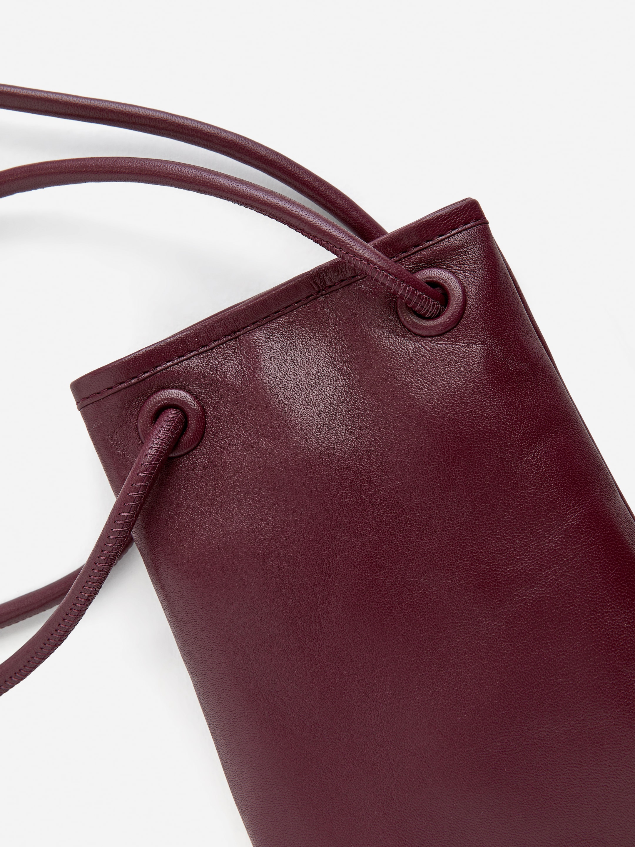 View larger image: Leather Crossbody Bag - Burgundy - Ladies | H&M GB 5