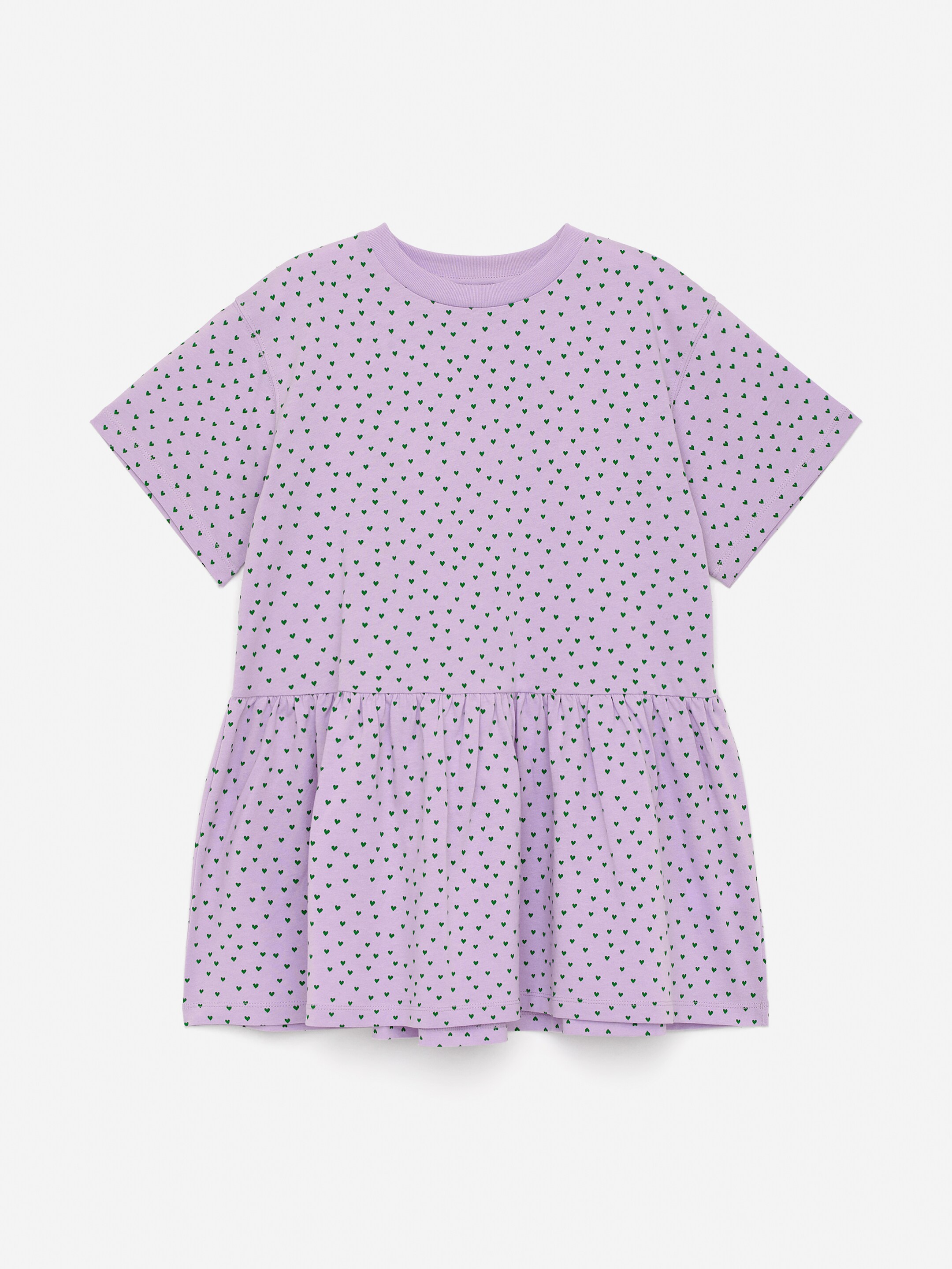 Ver imagen más grande: Vestido de punto con volantes - Lila/corazones verdes - NIÑOS | H&M ES 1