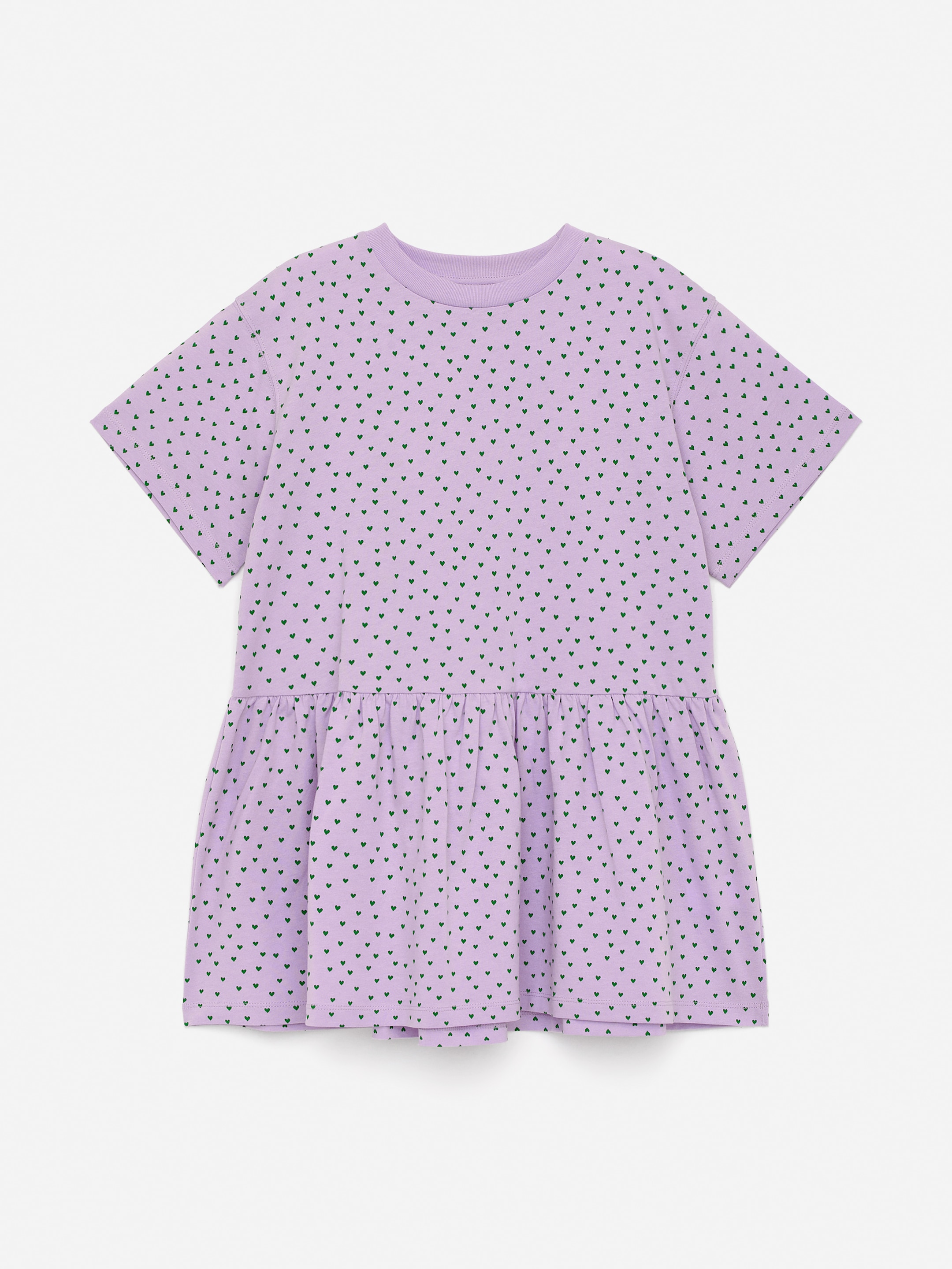 Größeres Bild ansehen: Jerseykleid mit Rüschen - Flieder/Herzen in Grün - Kids | H&M DE 1