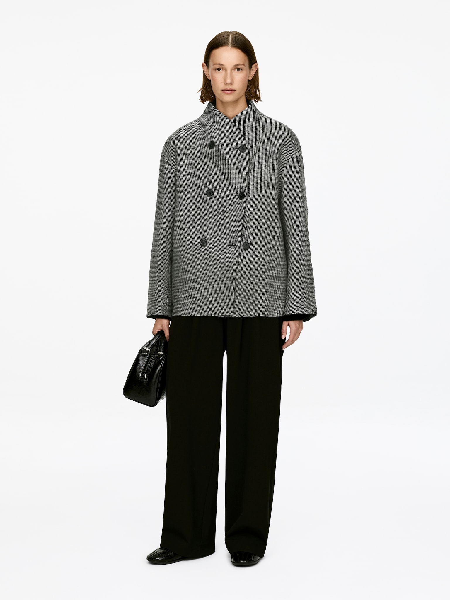 Ulljacka med sjalkrage - Grå - 1