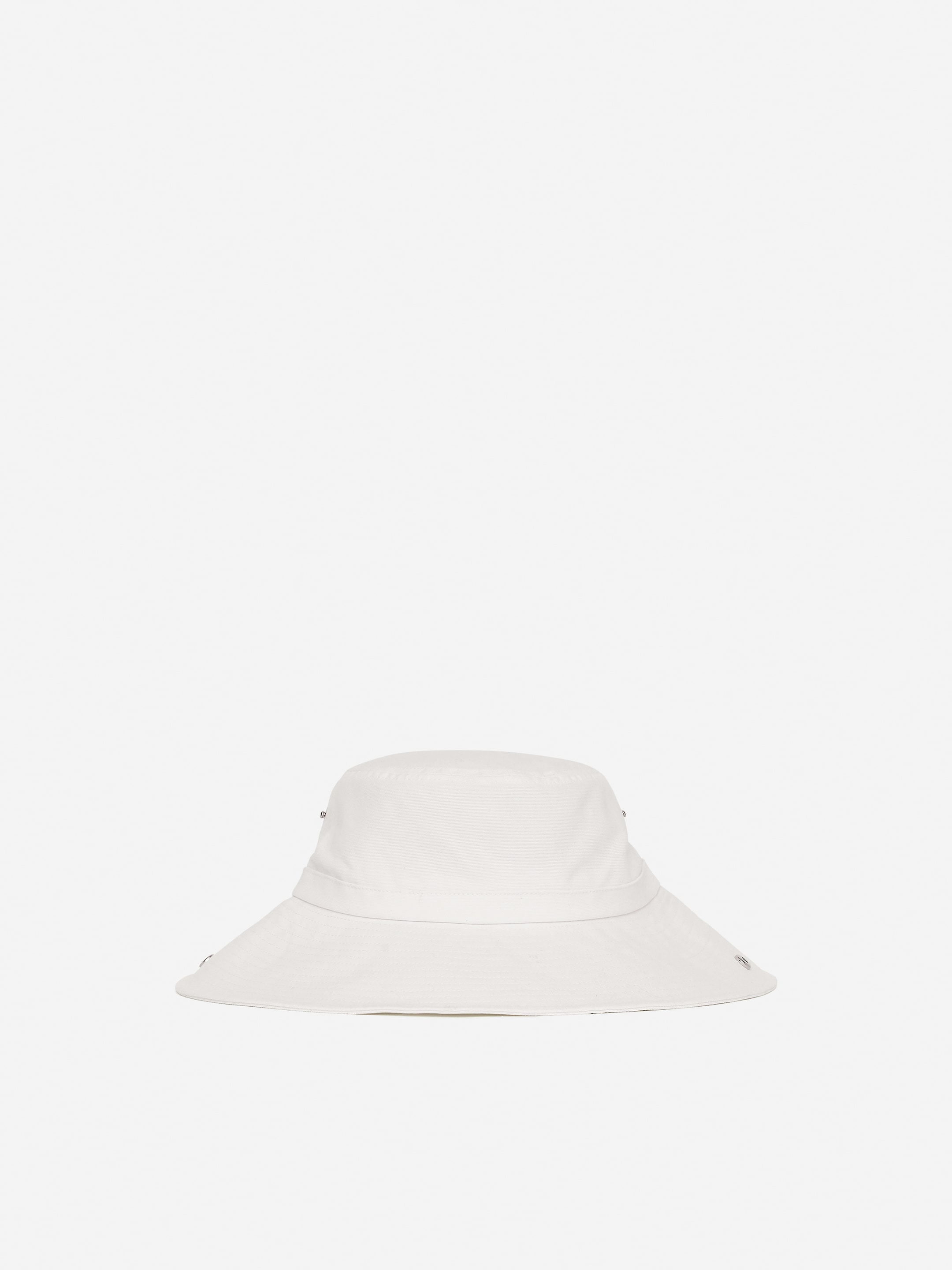 Wide-Brim Cotton Hat-#F4F3E9-14933