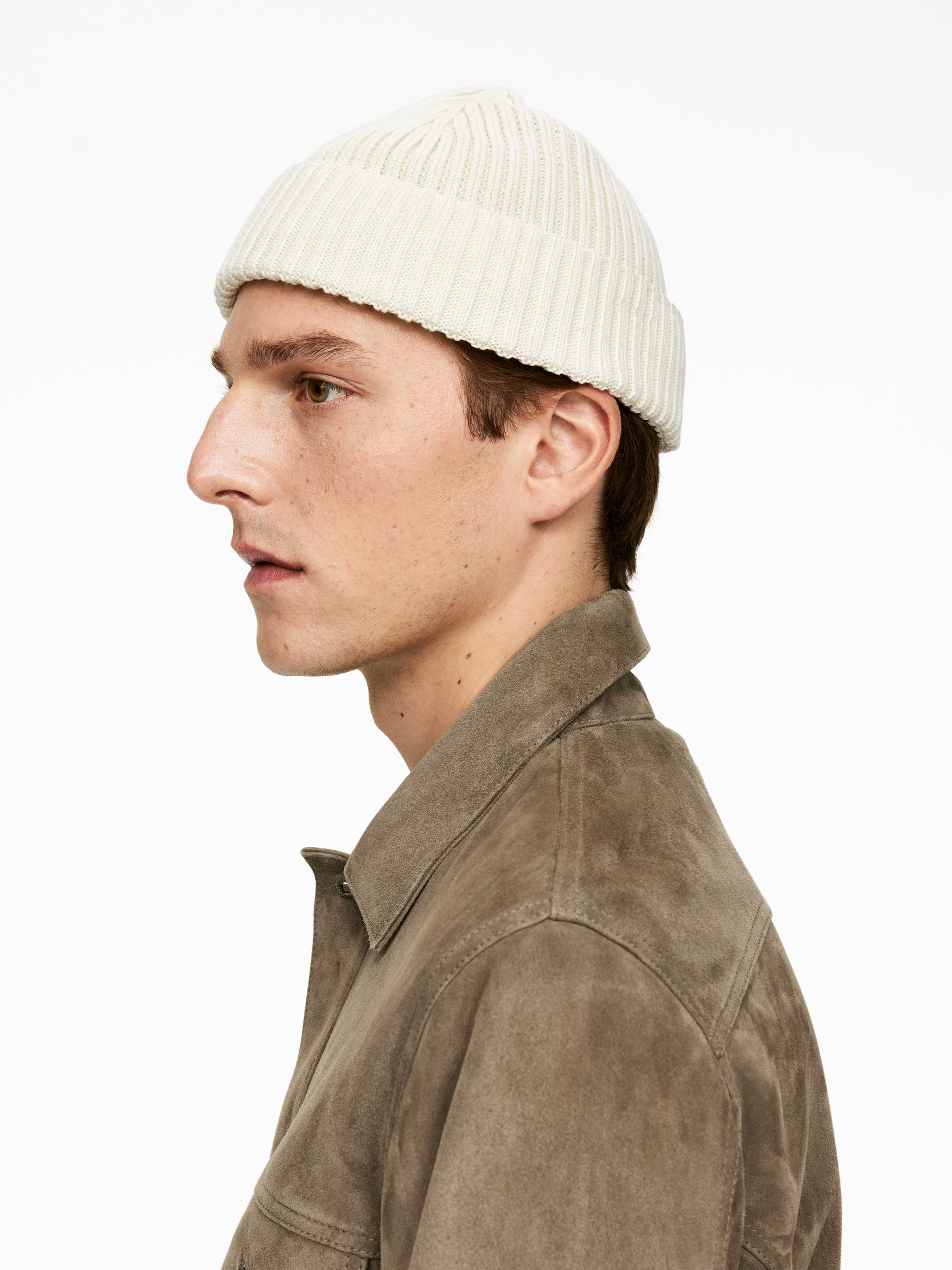Gorro de algodón de canalé - Blanco roto - Men - StillMedia/Lookbook - 2