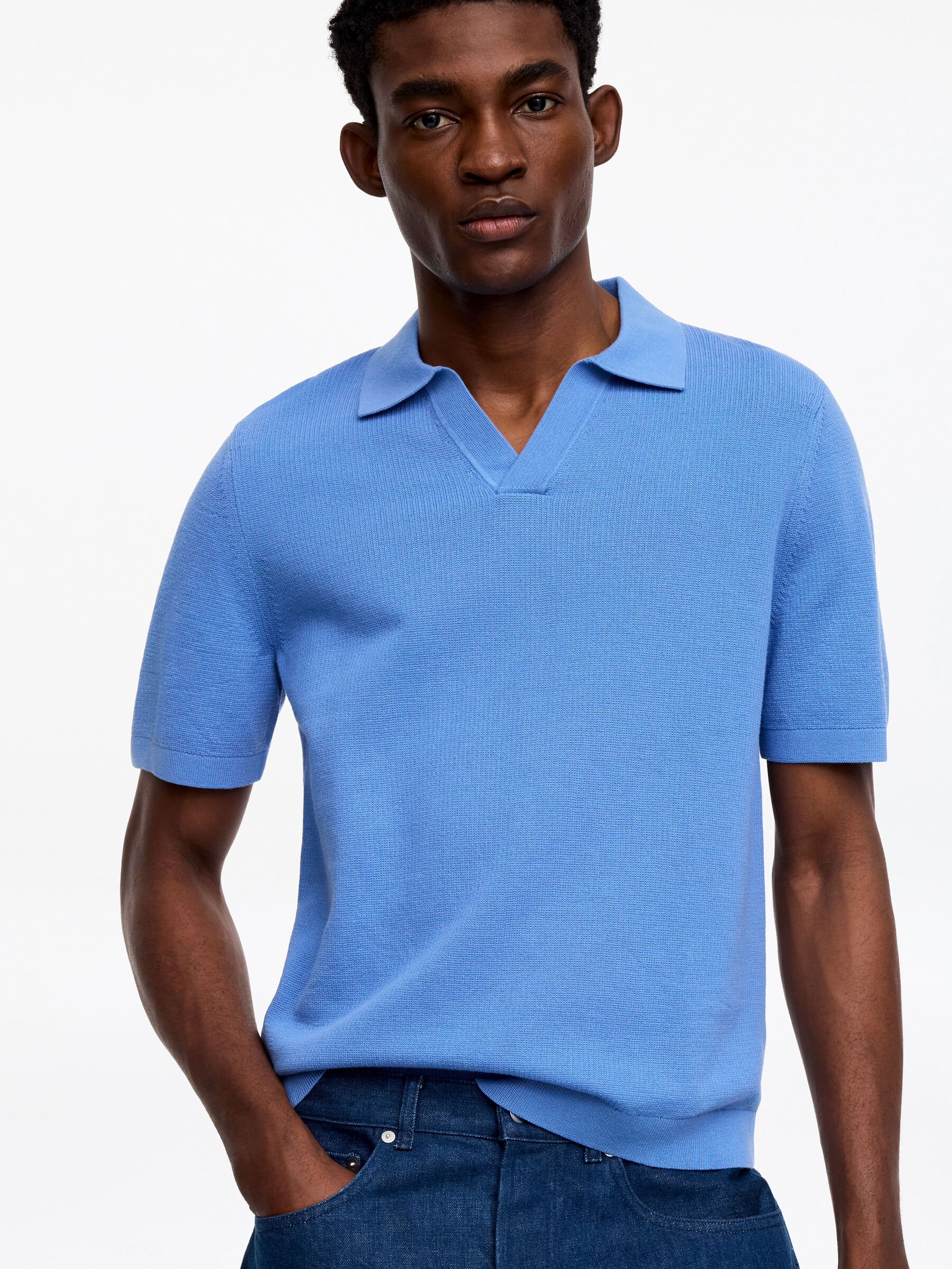 Strukturiertes Polohemd - Blau - Regular Fit - Men - StillMedia/Lookbook - 3