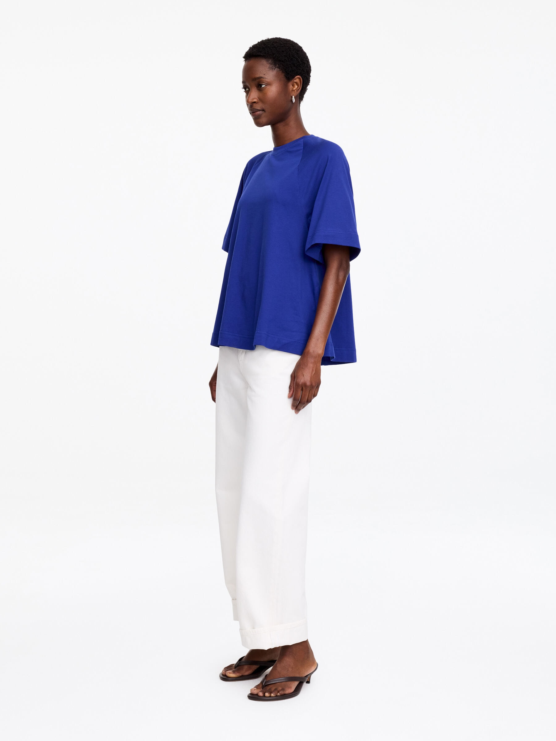Baumwoll-T-Shirt in A-Linie - Blau - Regular Fit - Women - StillMedia/Lookbook - 3