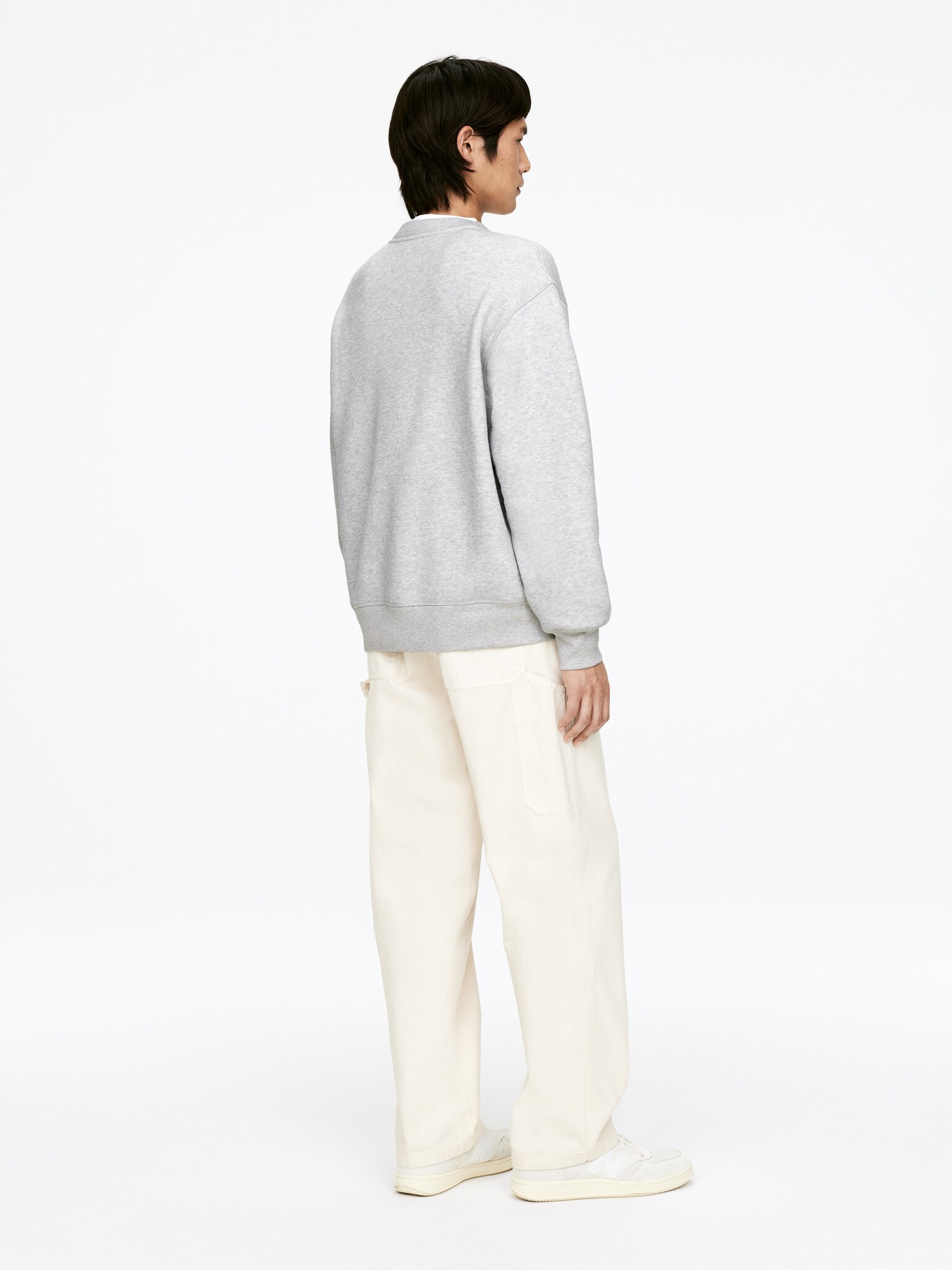 Sweat ample - Gris chiné/Menthe poudrée - 6