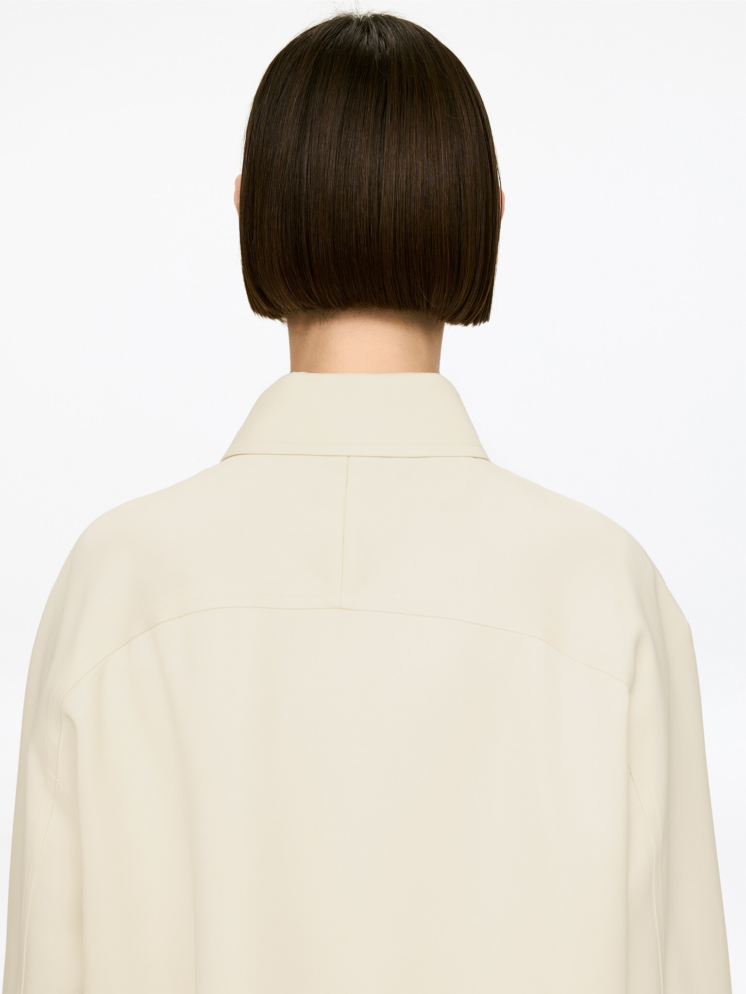 Satin Overshirt - Light Beige - 4