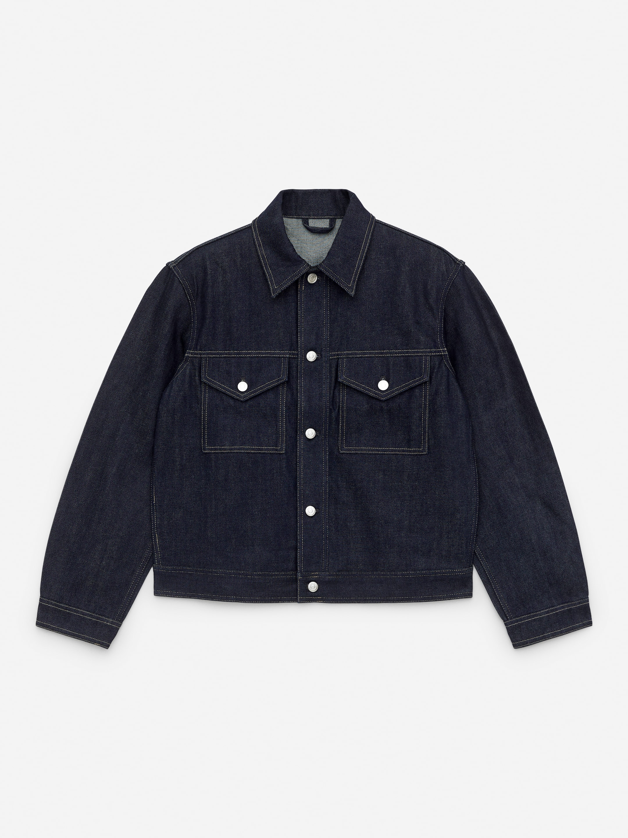 Visa större bild: Jeansjacka i rå denim - Mörkblå - HERR | H&M SE 1