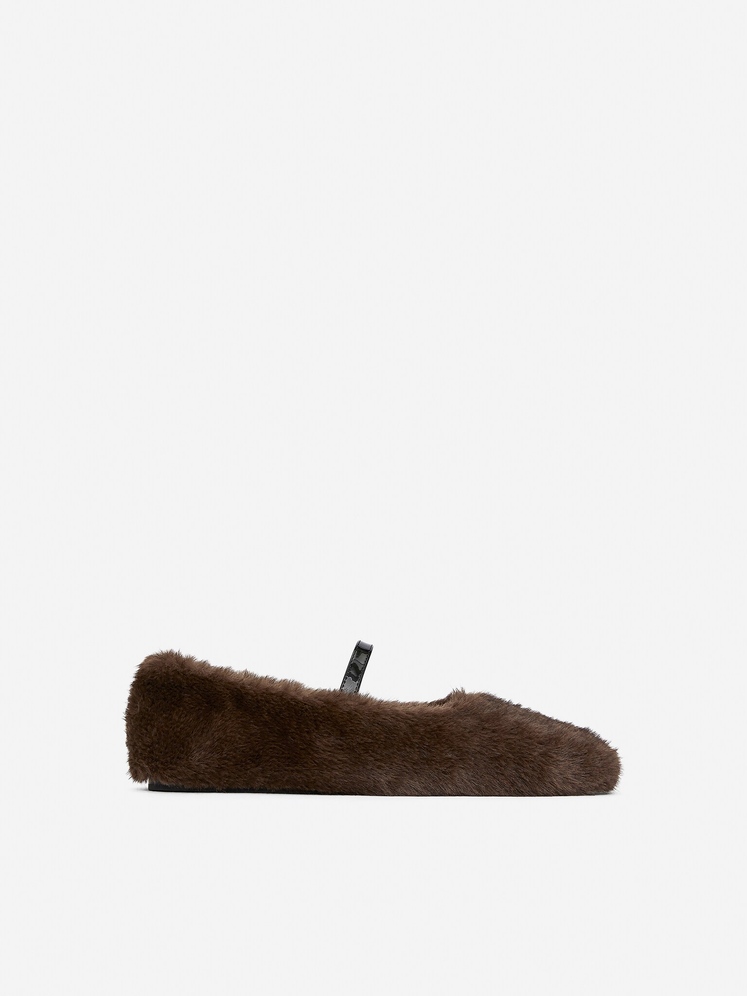 Ballerines en fausse fourrure - Marron - 2