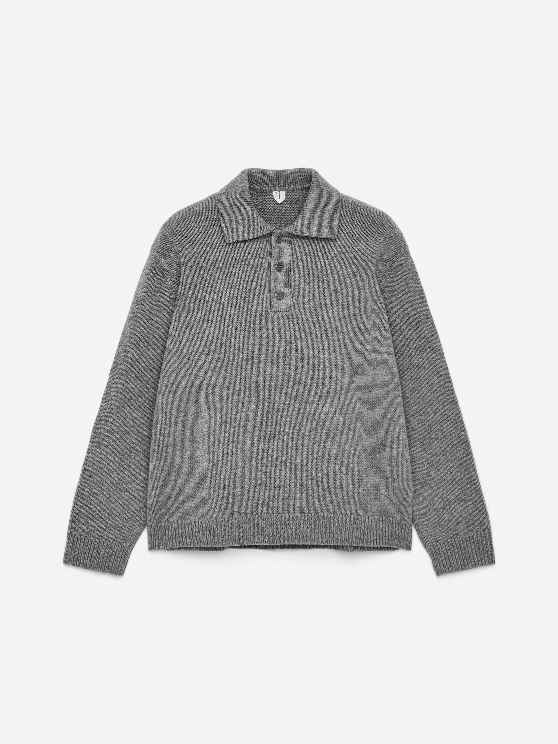 Pulover Polo din Lână - Gri/Dark Blue