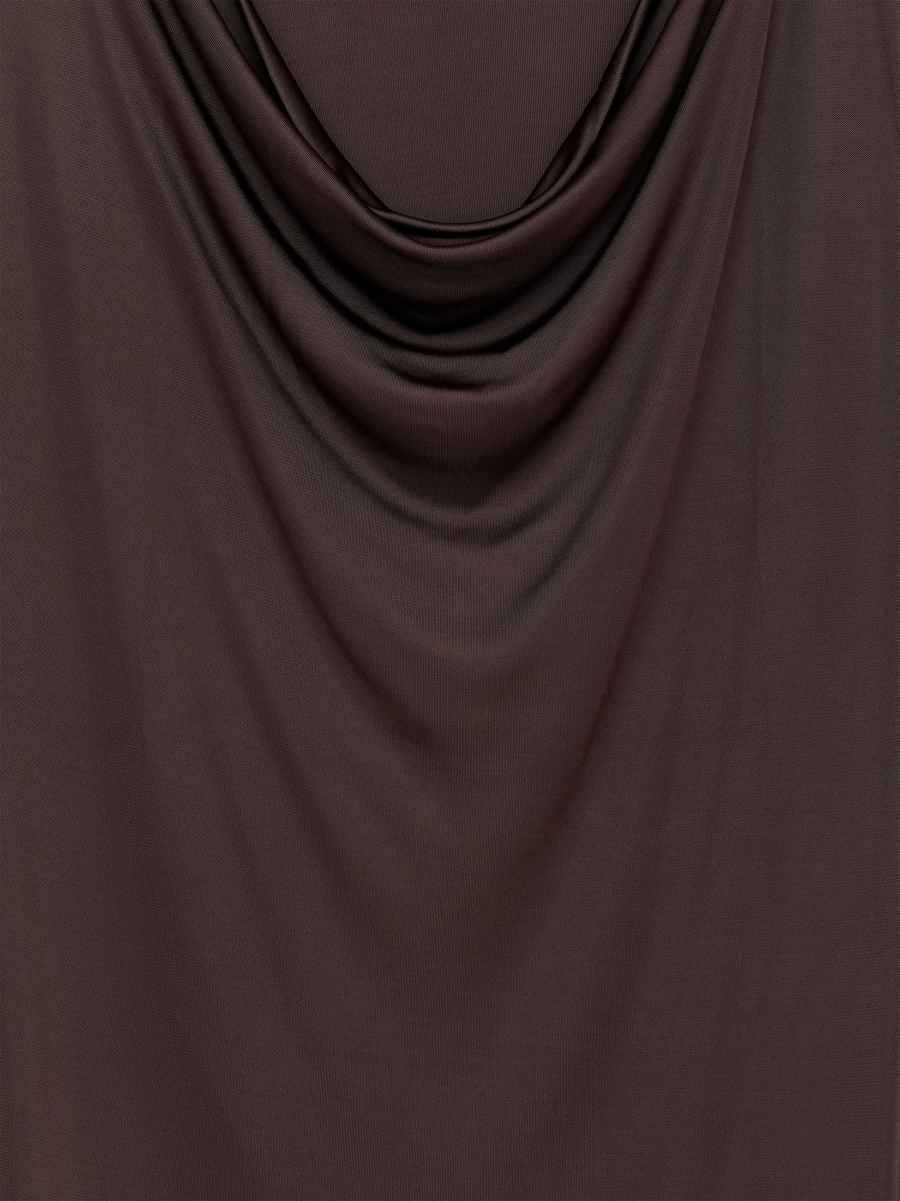 Top con cuello drapeado - Marrón oscuro - Corte ajustado - Women - StillMedia/DescriptiveDetail - 1