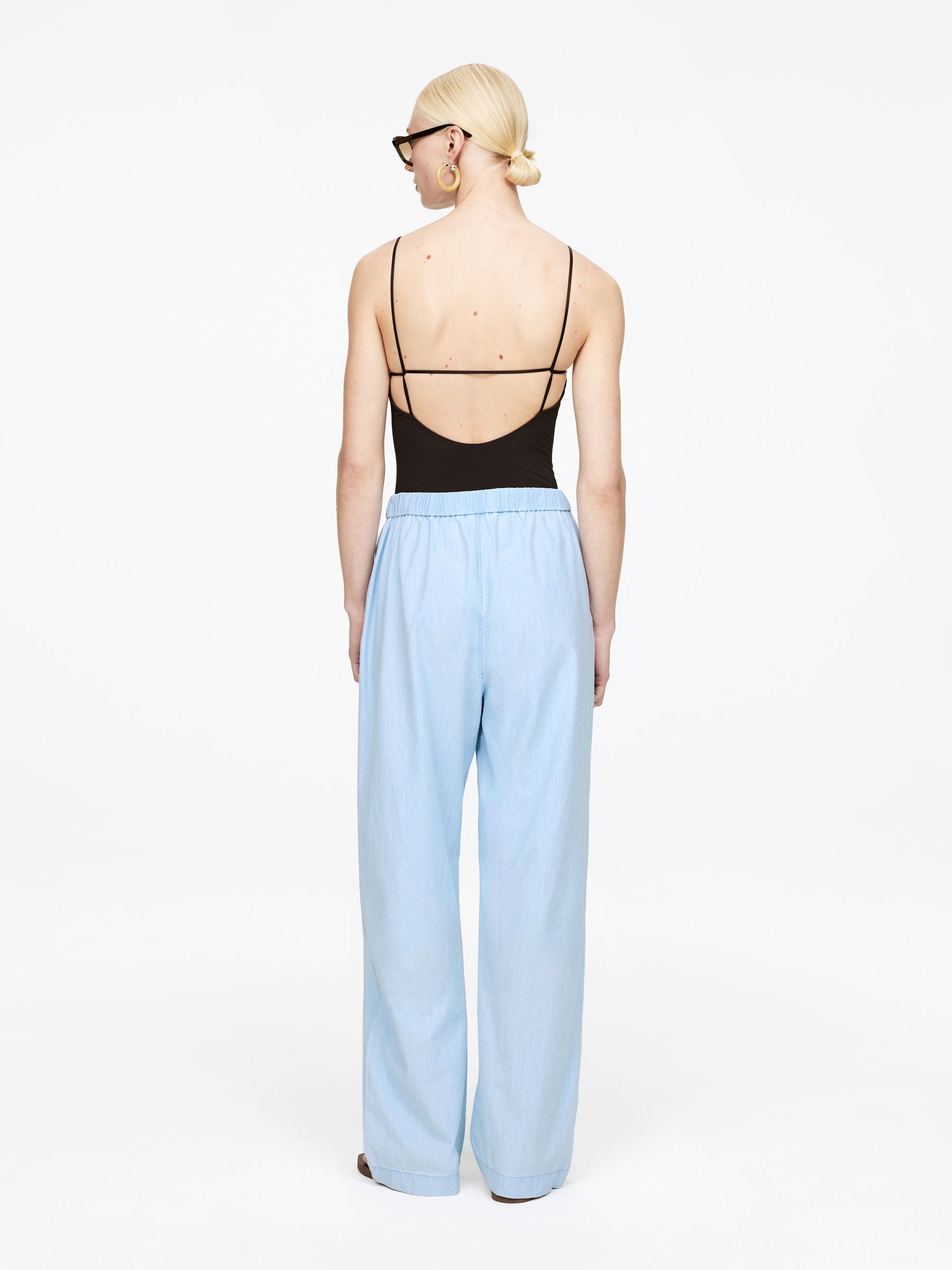 Light Denim Drawstring Trousers - Blue - Relaxed fit - Women - StillMedia/Lookbook - 16