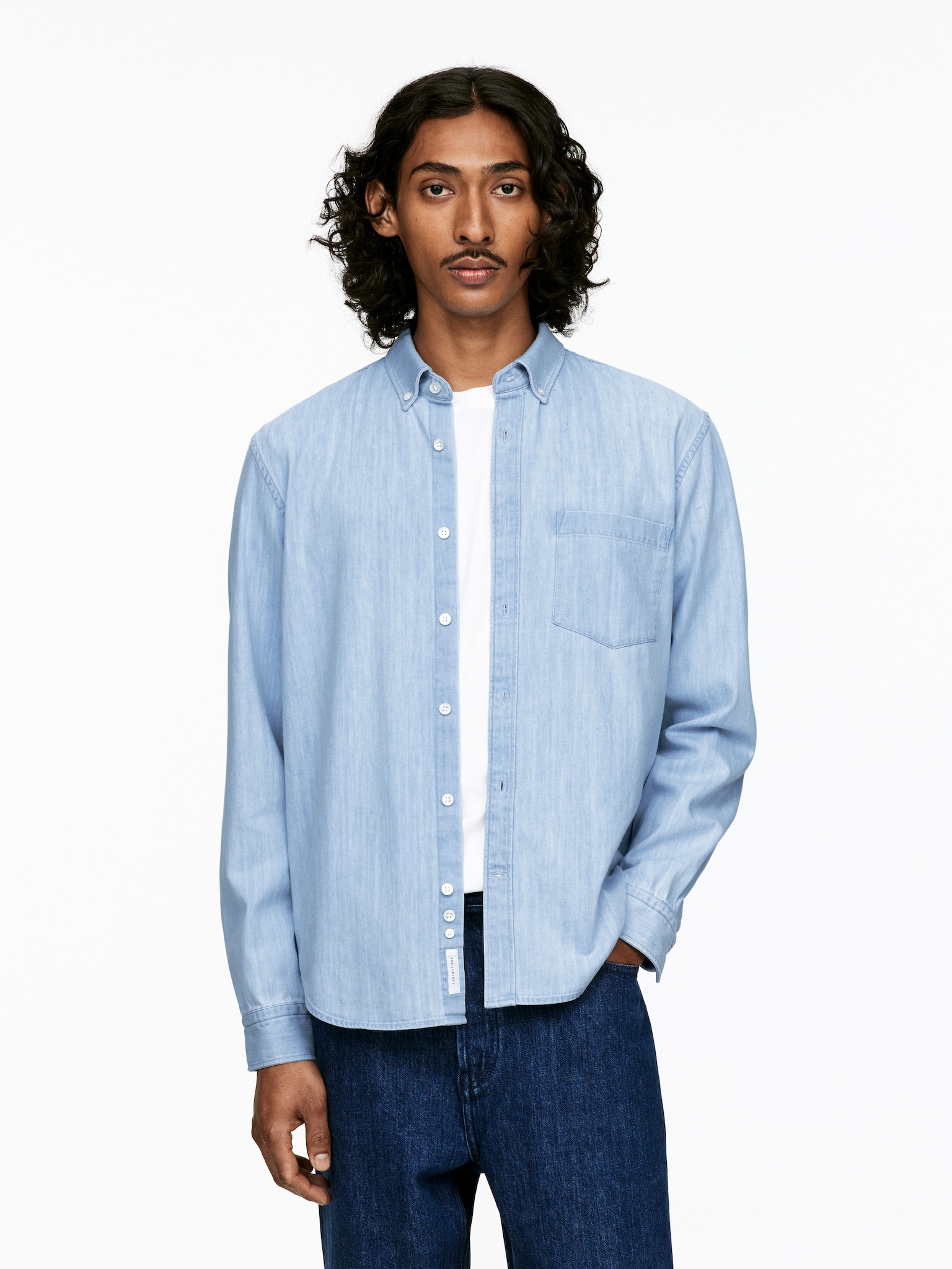 Jeansbluse - Hellblau/Verwaschenes Blau/Schwarz